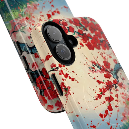 Crimson Blossom Lake iPhone MagSafe Case
