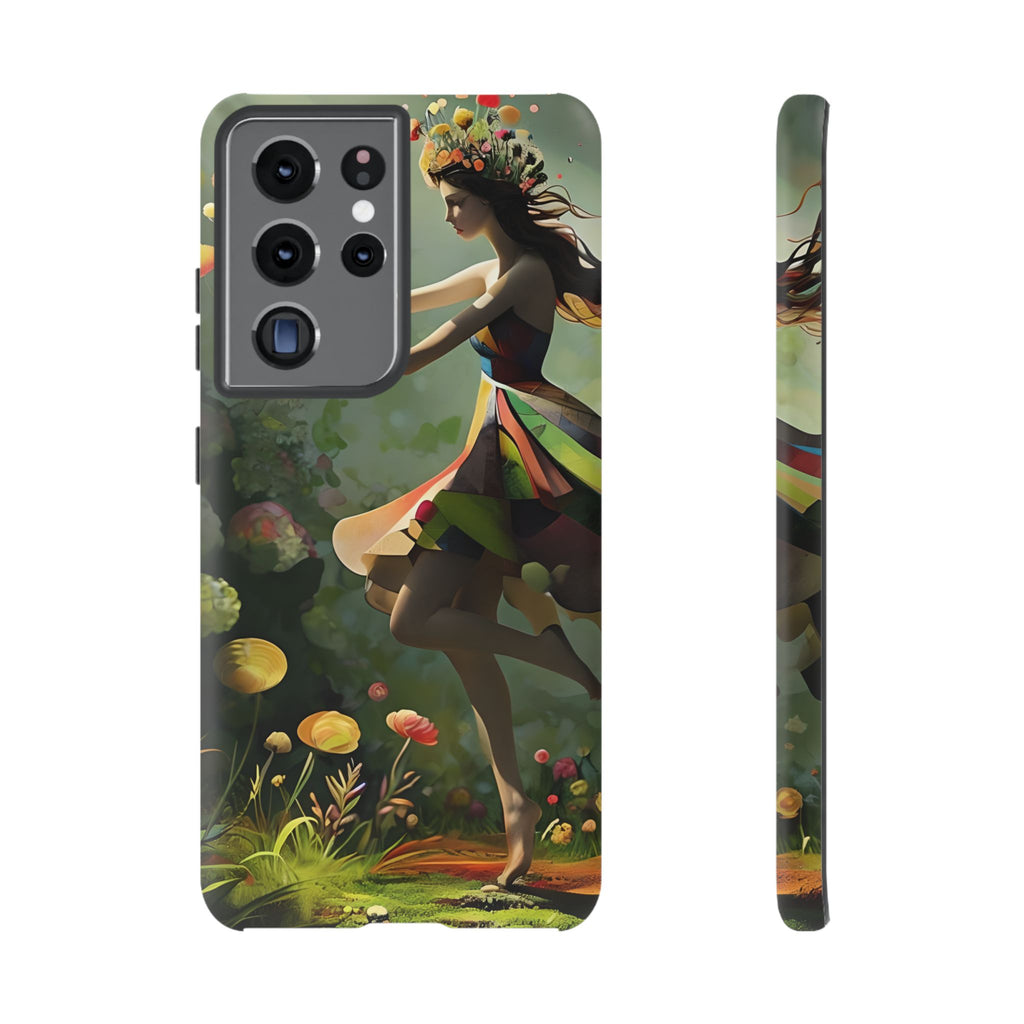 Dancing Wildflower Muse Samsung Galaxy S21 Ultra Tough Case - Artistic Floral Fantasy Cover - Whimsical Nature-Inspired Protective Accessory