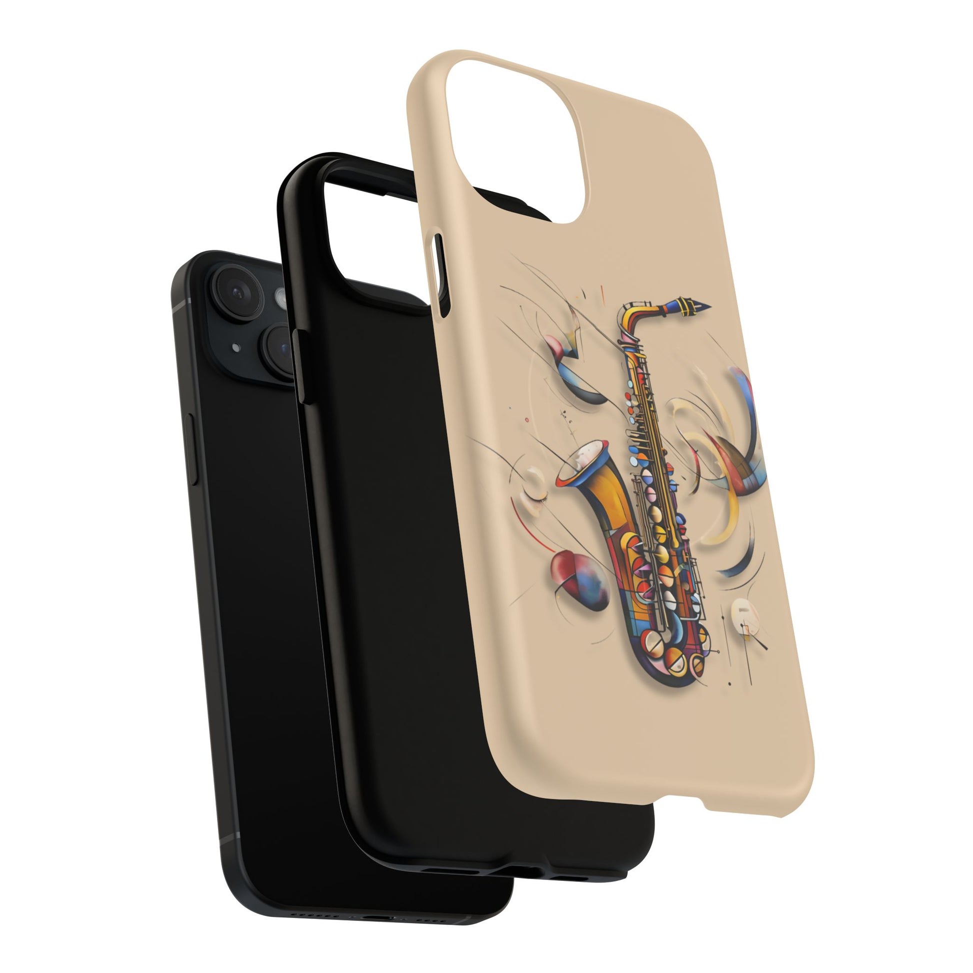 Brass Rhapsody Artistic Saxophone Music iPhone 15 Plus MagSafe Case