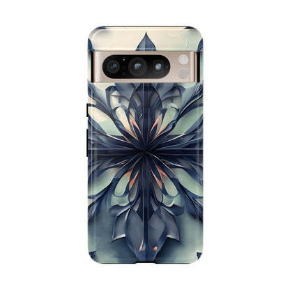 Frosted Indigo Bloom indigo blue abstract floral design Google Pixel phone case