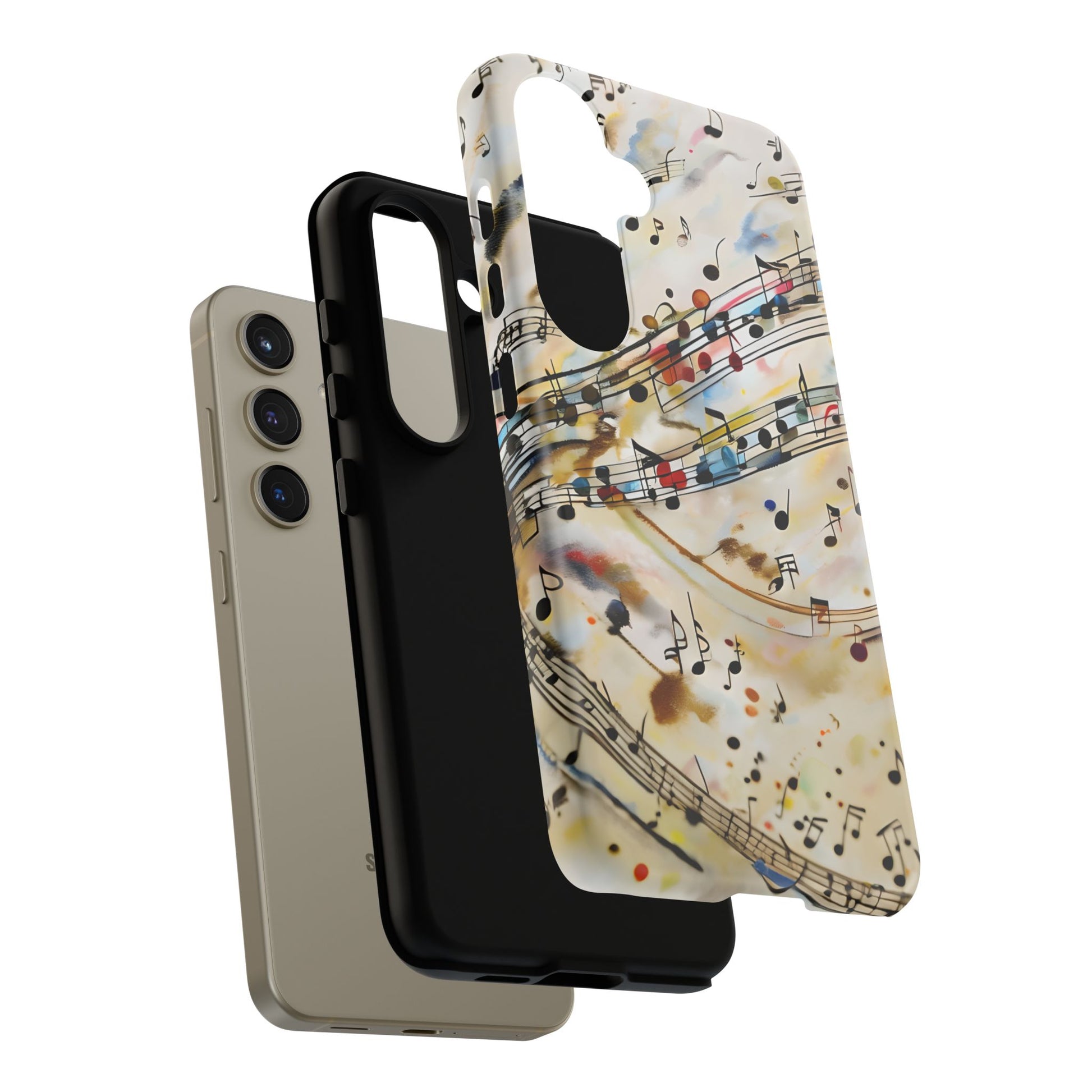 Melodic Flow Abstract Music Notes Tough Case for Samsung Galaxy S24- Premium Shockproof Designer Phone Cover