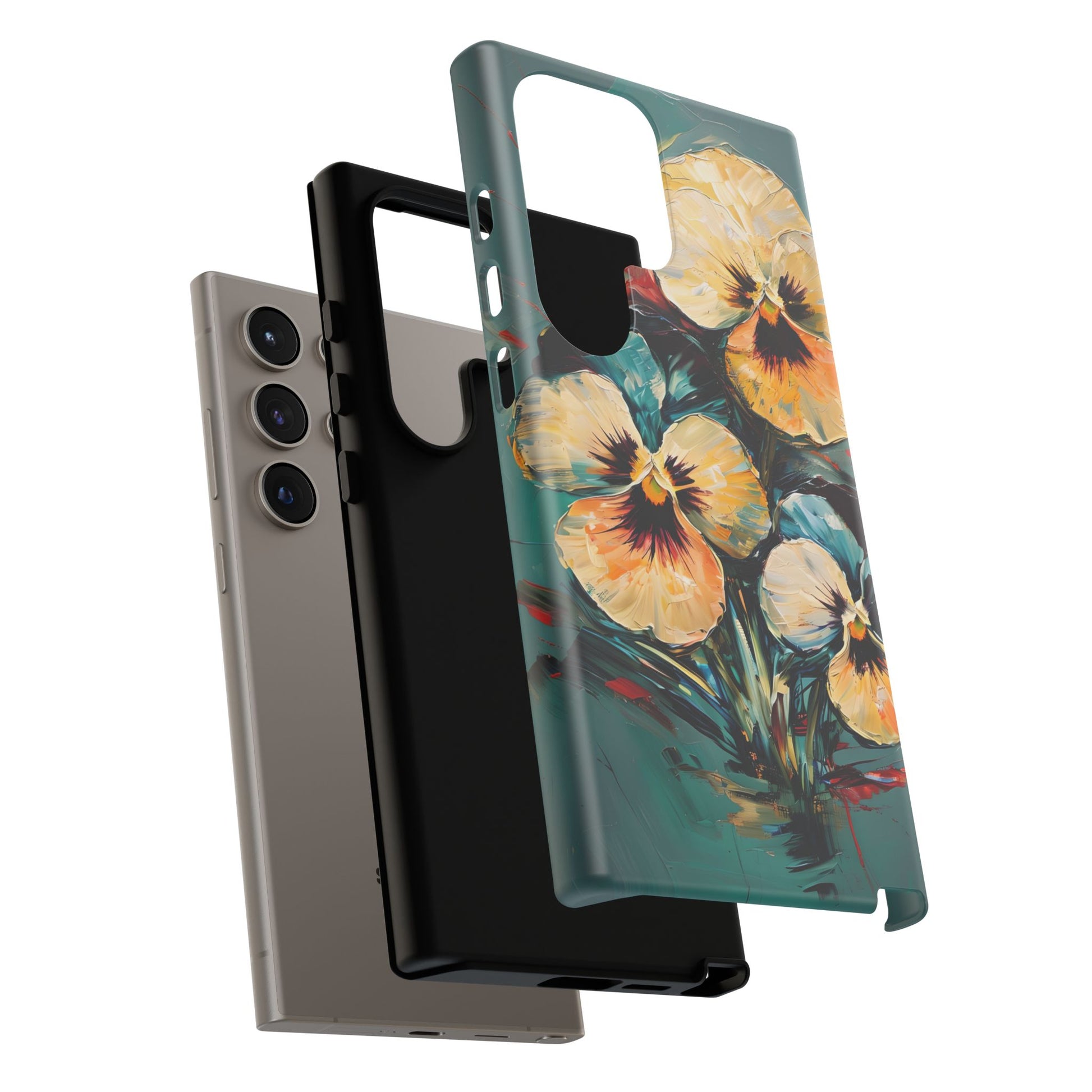 Golden Pansy Cascade Case for Samsung Galaxy S24 Ultra - Premium Shockproof Designer Phone Cover