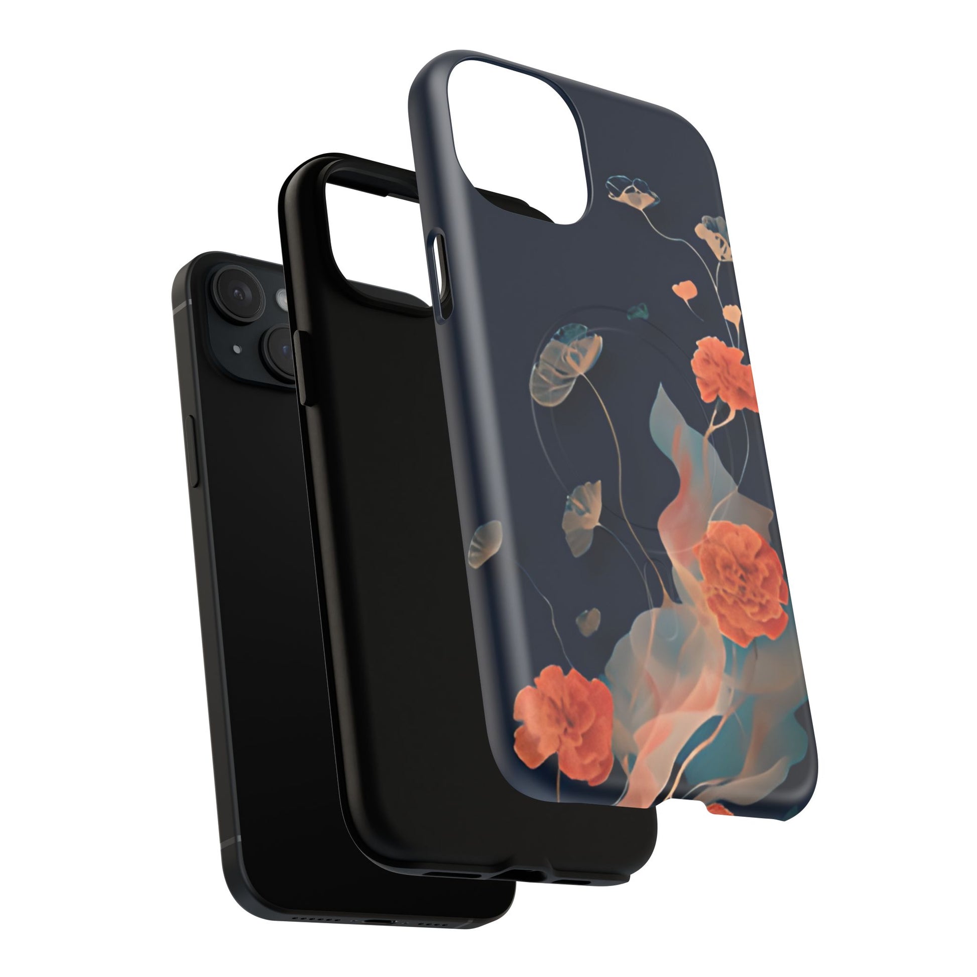 Lotus Reverie - Elegant Artistic Floral iPhone 15 Plus MagSafe Phone Case - Painterly Lotus Blossom Design