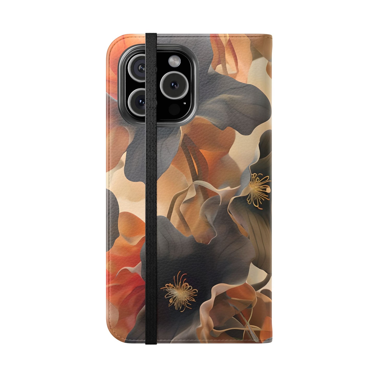 Autumn Ember Wallet Phone Case - Modern Primary Color Design - Flip Cover for iPhone