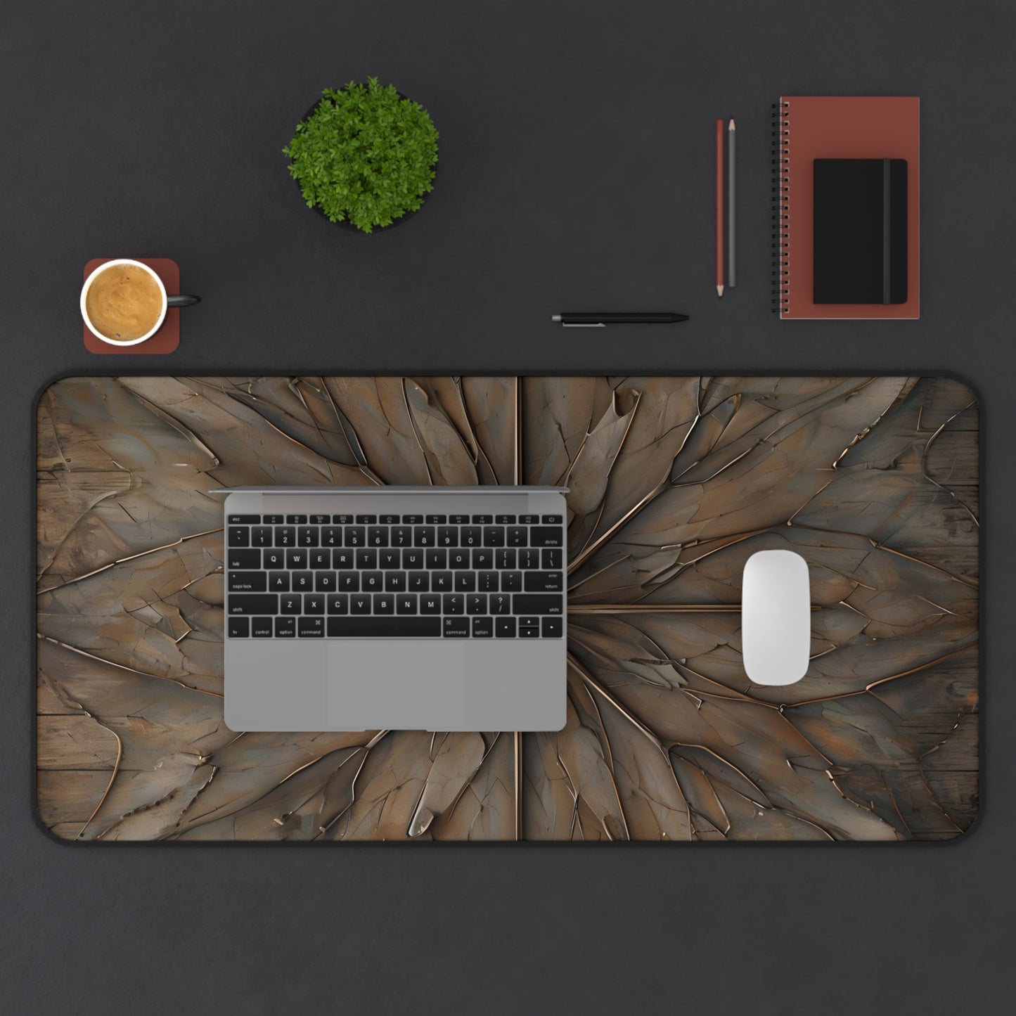 Earthstone Mandala Desk Mat - Premium Office Desk Pad, 3 Sizes Available, Artistic Workspace Protection