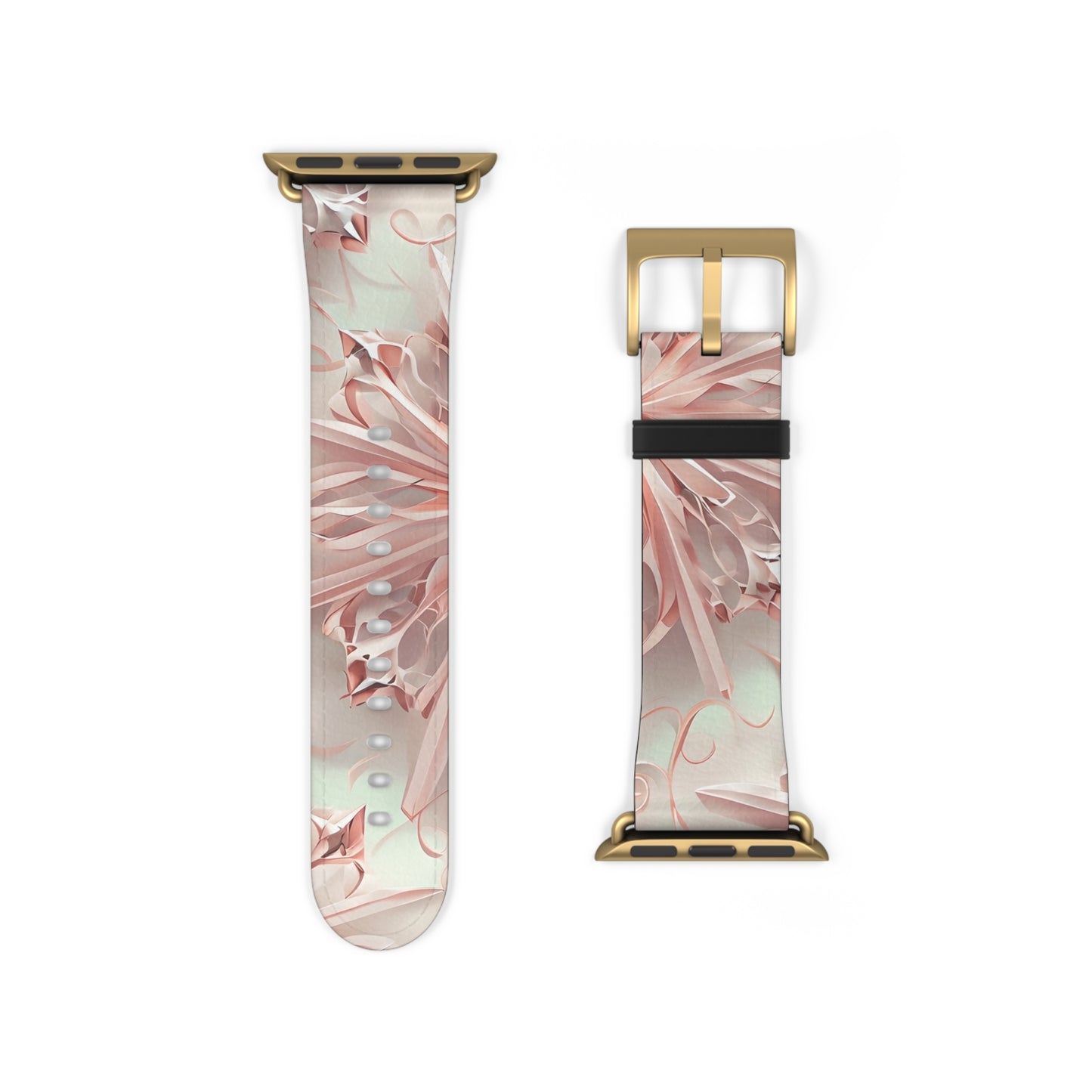Blush Frost Apple Watch Band Strap - Delicate Pink Snowflake design