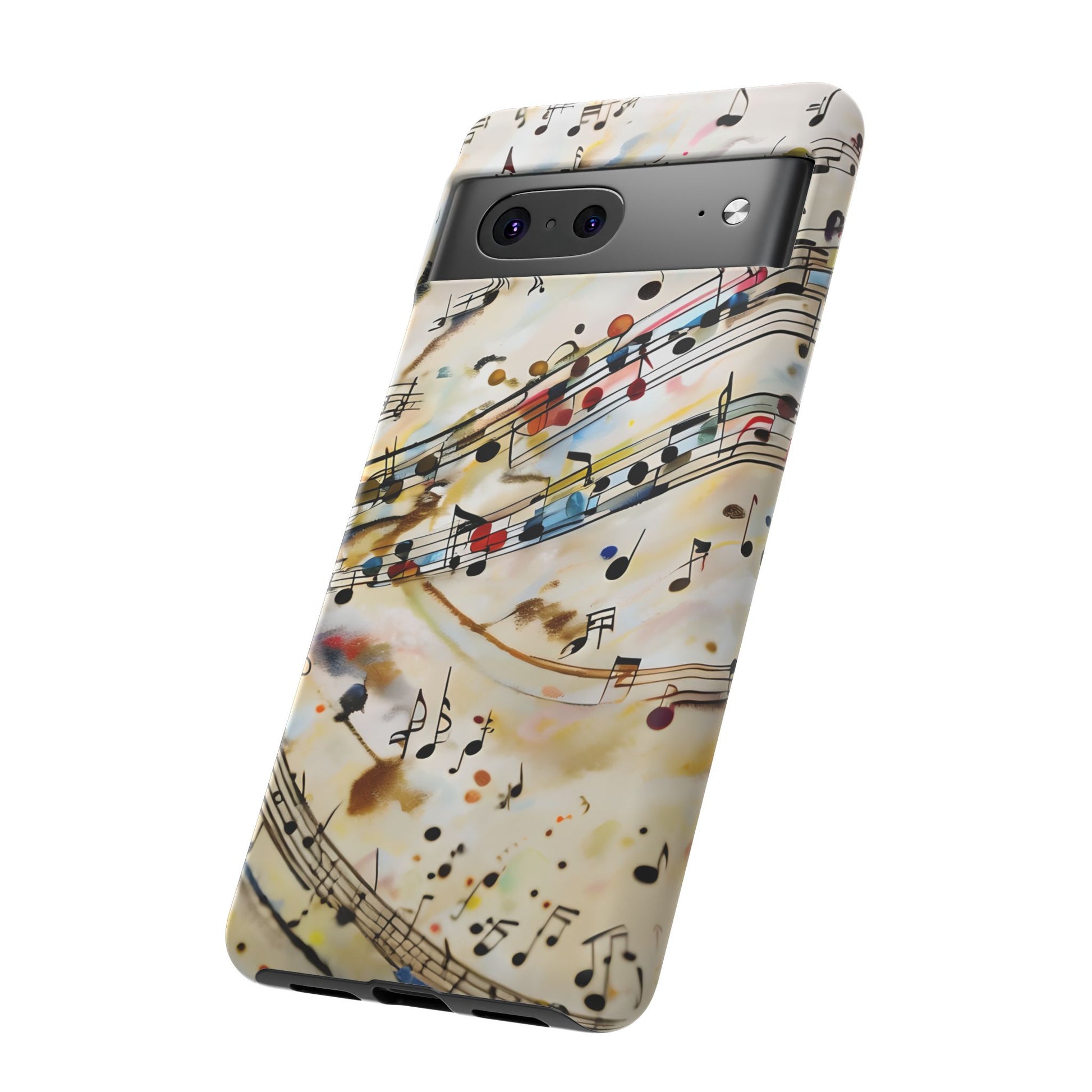 Melodic Flow Abstract Music Notes Tough Case for Google Pixel 7 - Shockproof Phone Cover