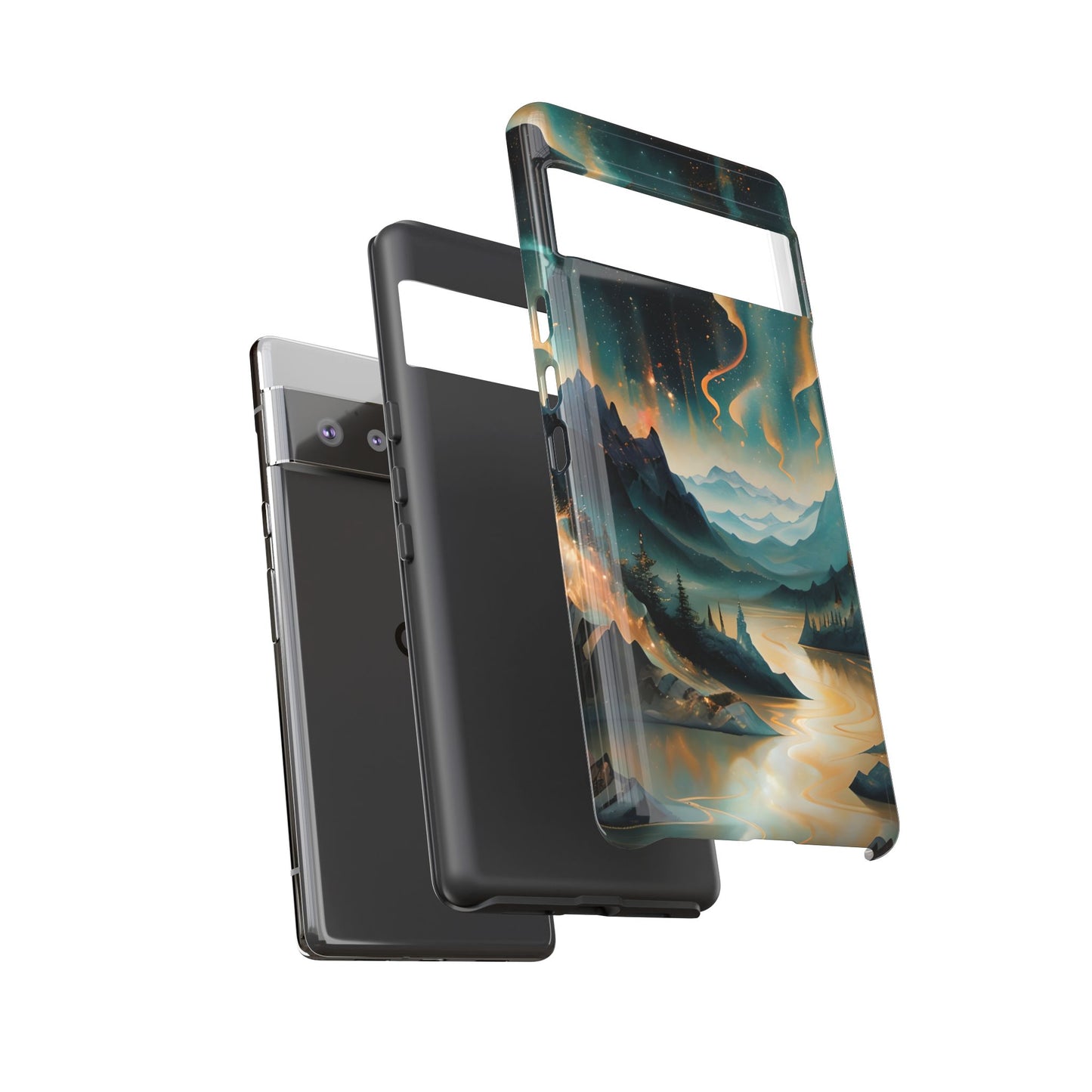 Aurora Dreamscape Tough Case for Google Pixel - Northern Lights Artistic Shockproof Cover, Elegant Protective Phone Case