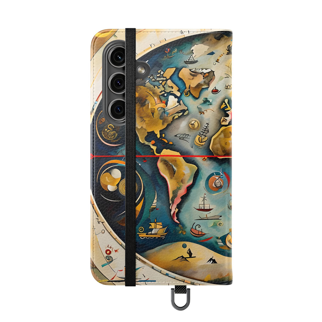Celestial Map - Vintage-Inspired Phone Wallet Case for Samsung Galaxy S24