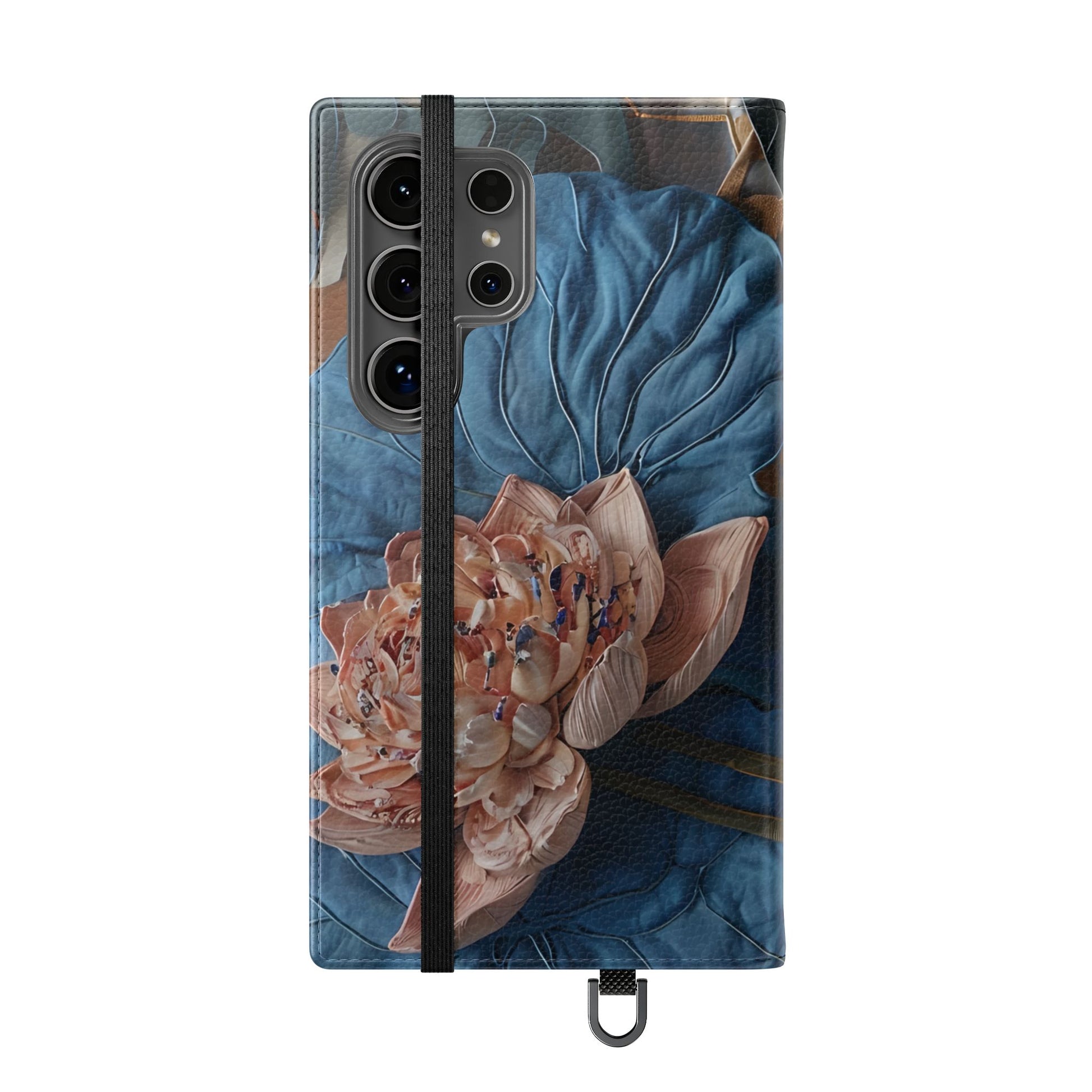 Peony Midnight Tapestry Wallet Phone Case - Flip Cover for Samsung Galaxy S24 Ultra - Floral and Tapestry Design