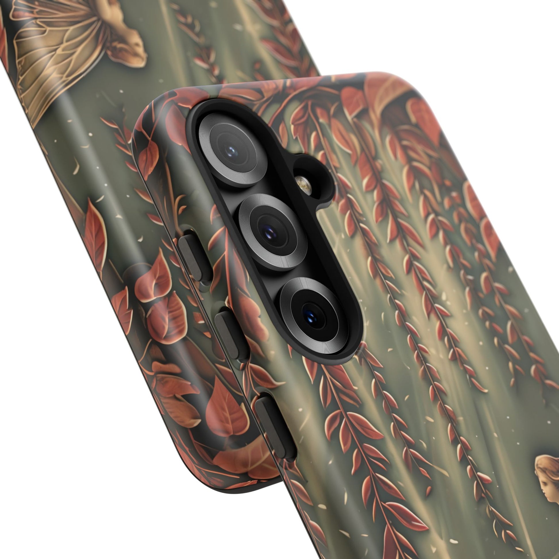 Willow Whisper - Tranquil Nature Art Samsung Galaxy S25 Tough Phone Case - Serene Willow Tree & Meditative Figure Design