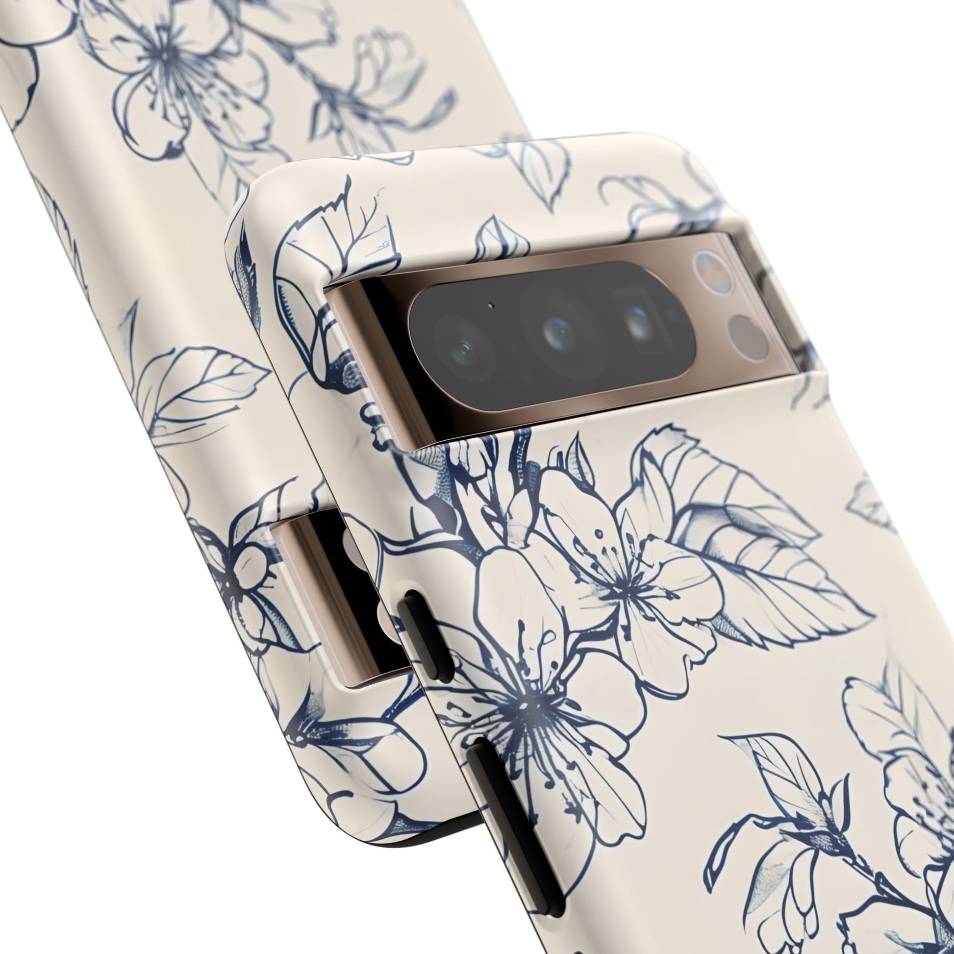 Blossom Sketch - Artistic Blue Floral Google Pixel 8 Pro - Tough Phone Case - Hand-Drawn Botanical Design