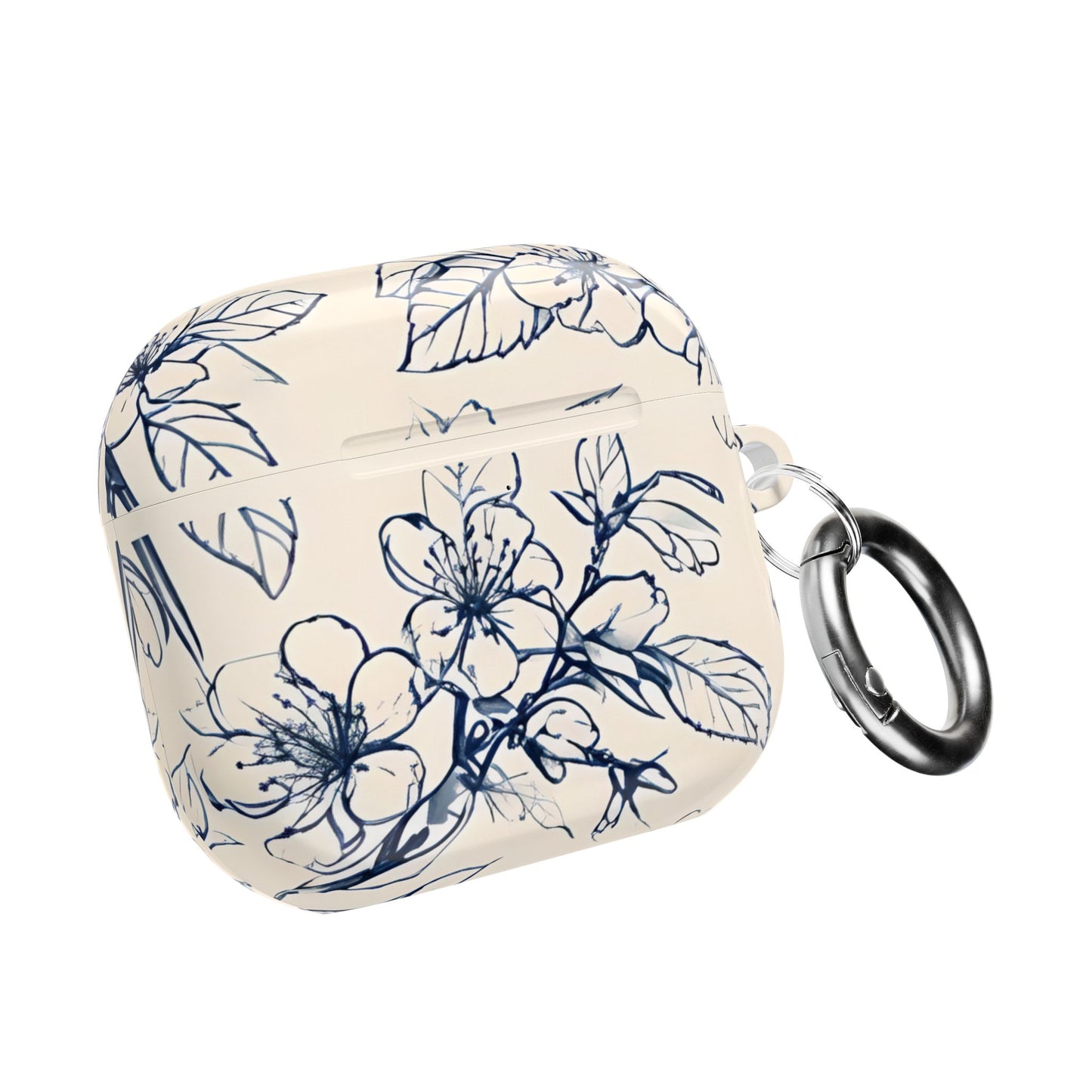 Blossom Sketch AirPod Case - Elegant Floral Earbud Cover for Gen 1, 2, 3, Pro Gen 1 & 2 - Chic Blue Botanical Gift for Her