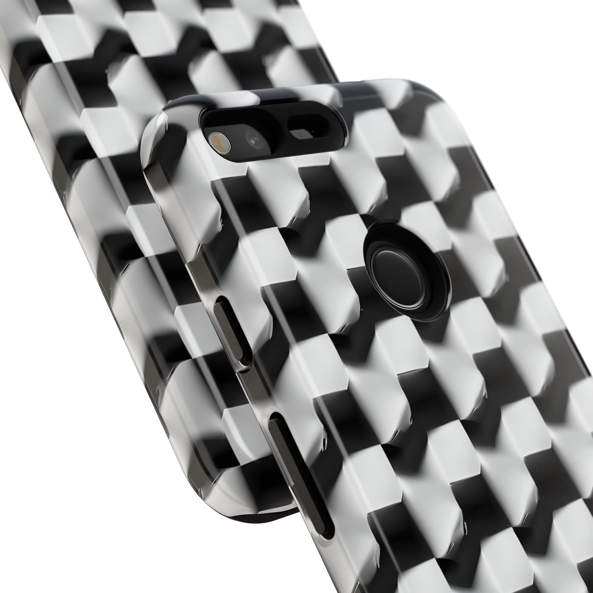 Monochrome Grid Tough Case for Google Pixel XL - Classic Checkerboard, Black & White, Minimalist Trend