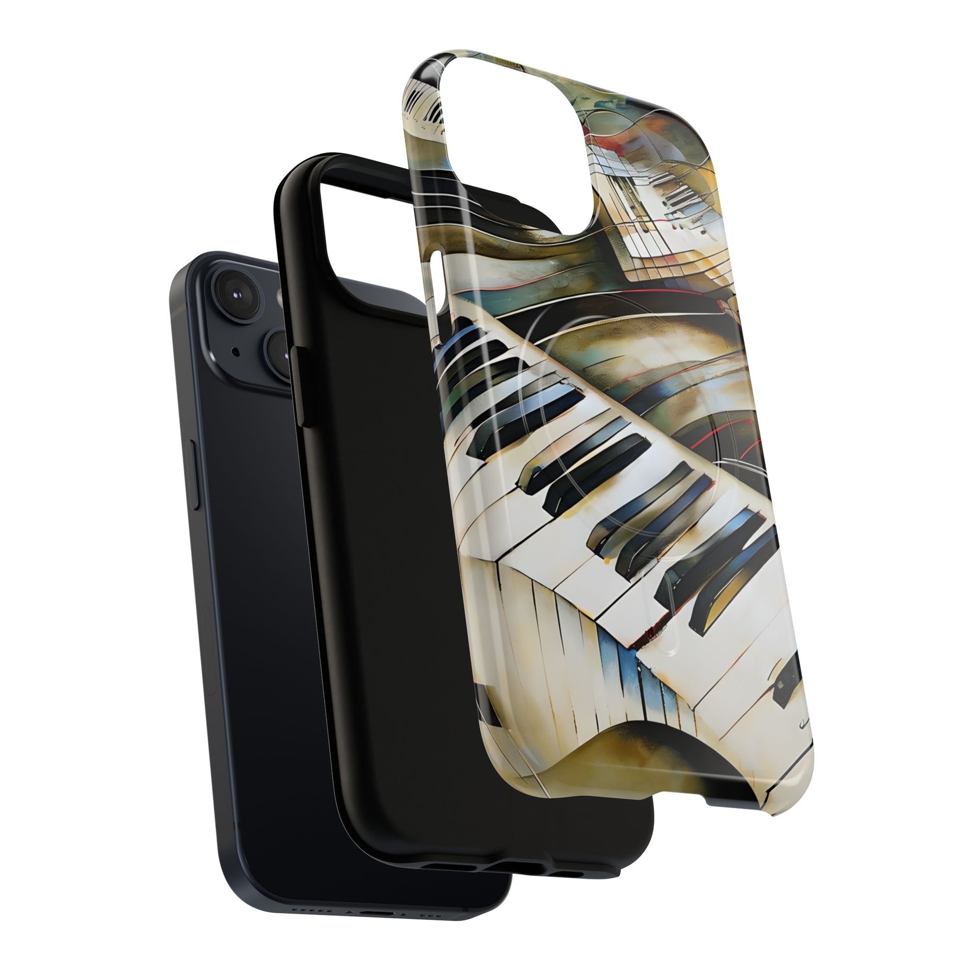 Ivory Cascade Abstract Keyboard Music iPhone 14 MagSafe Case