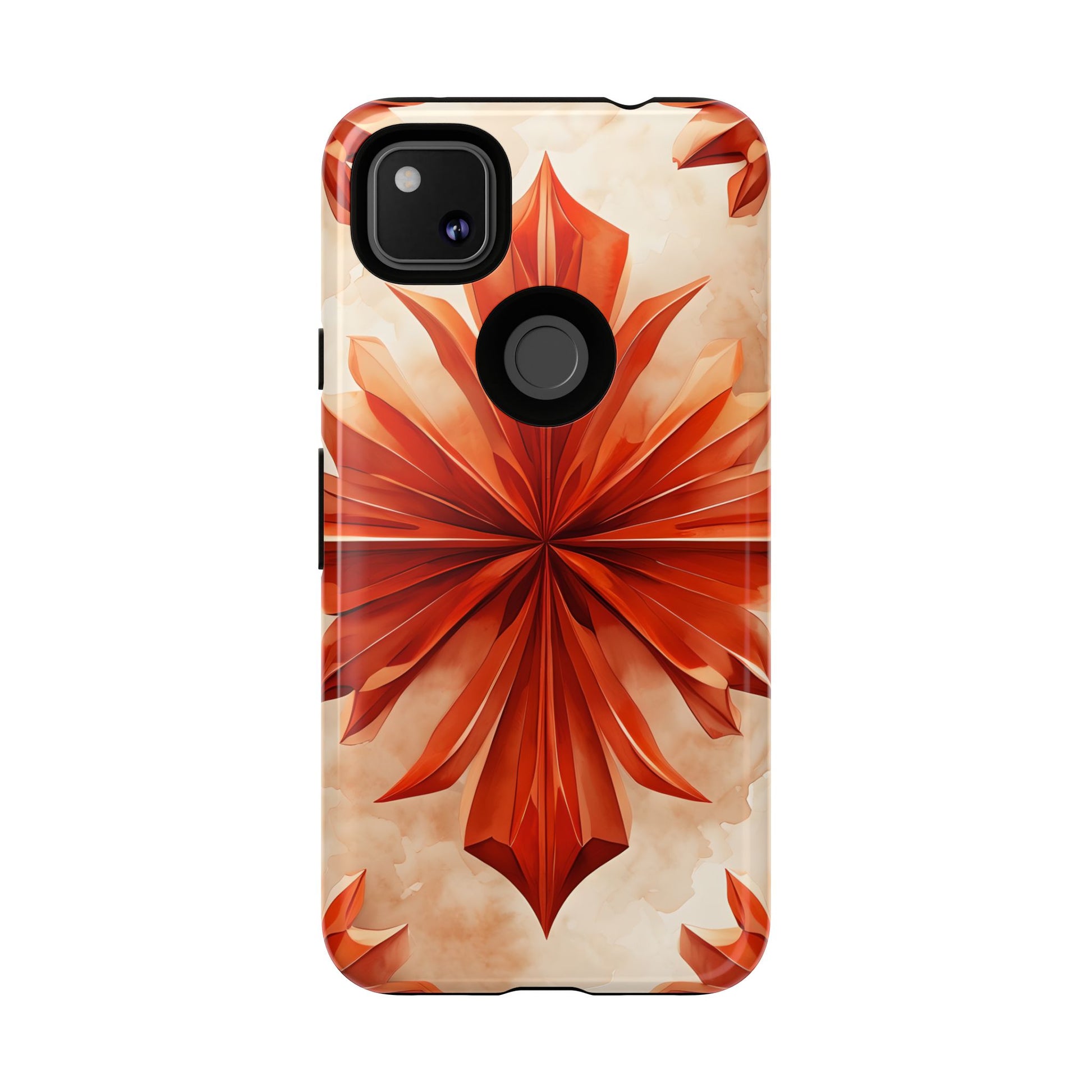 Sunset Fleur Google Pixel 4a - Kaleidoscope Collection of MagSafe Compatible - Vibrant Sunset Flower Design