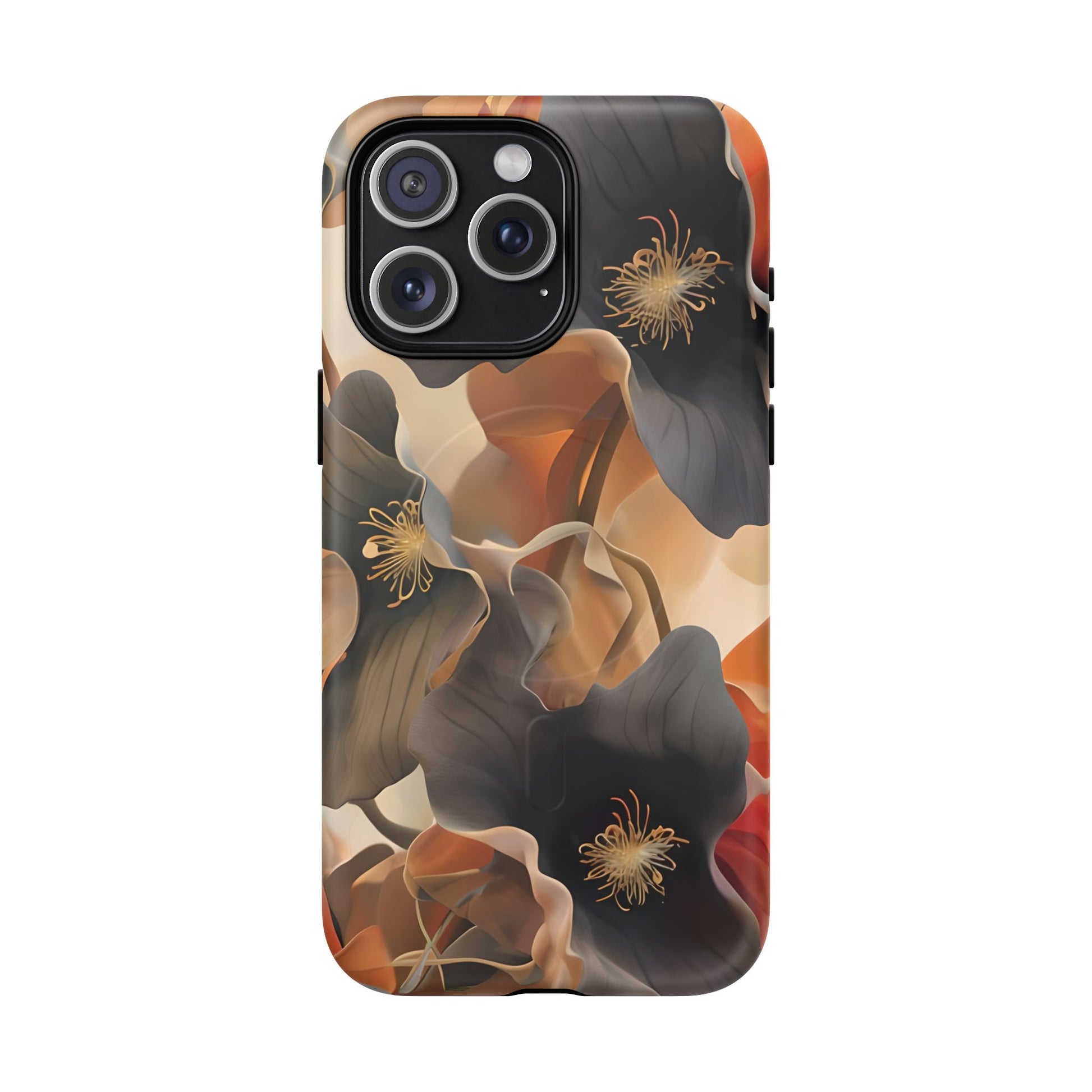 Autumn Ember - Moody Floral Art iPhone 15 Pro Max MagSafe Phone Case -Warm Earthy Botanical Design