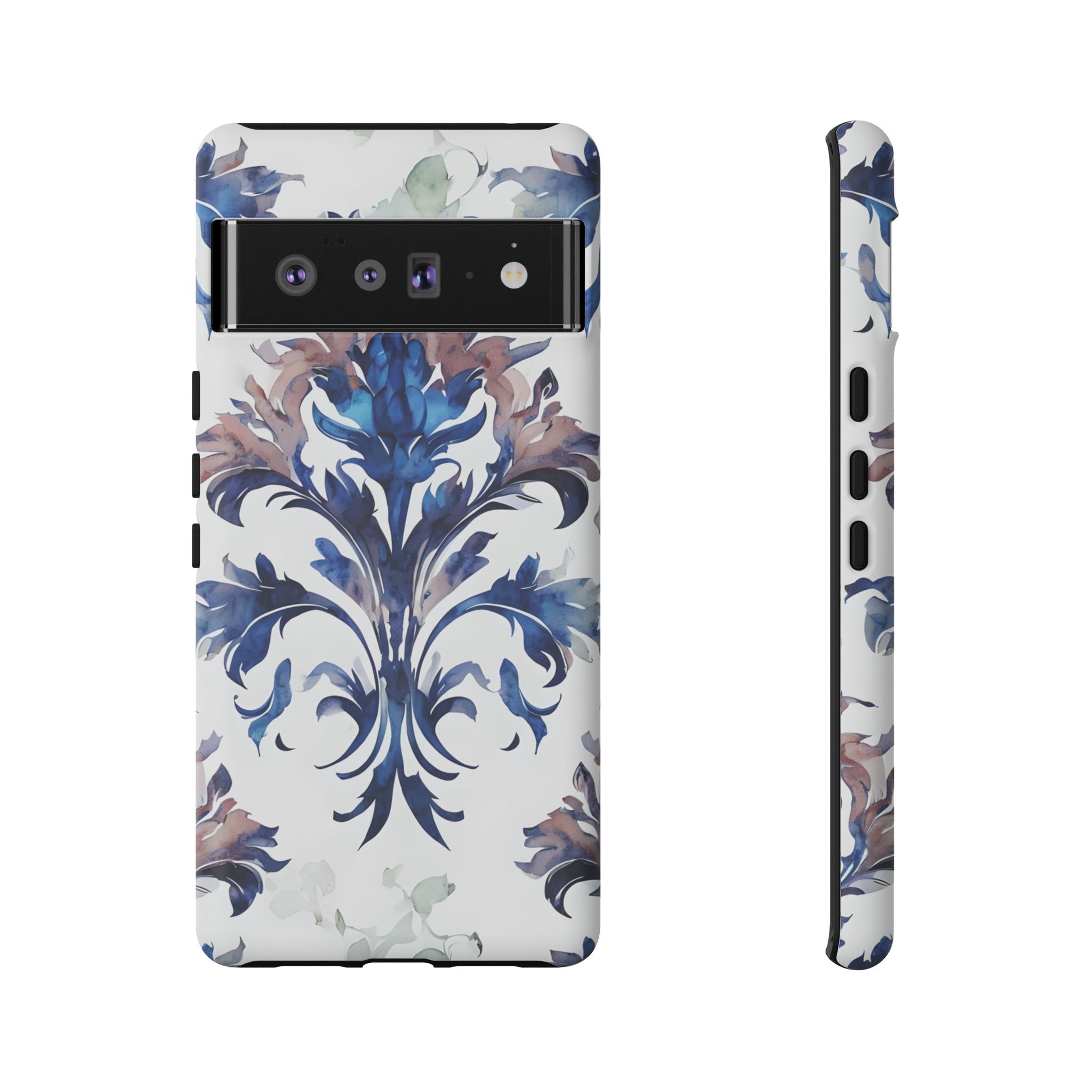 Delft Reverie - Elegant Blue & White Google Pixel 6 Pro Tough Phone Case - Dutch Delftware-Inspired Floral Design