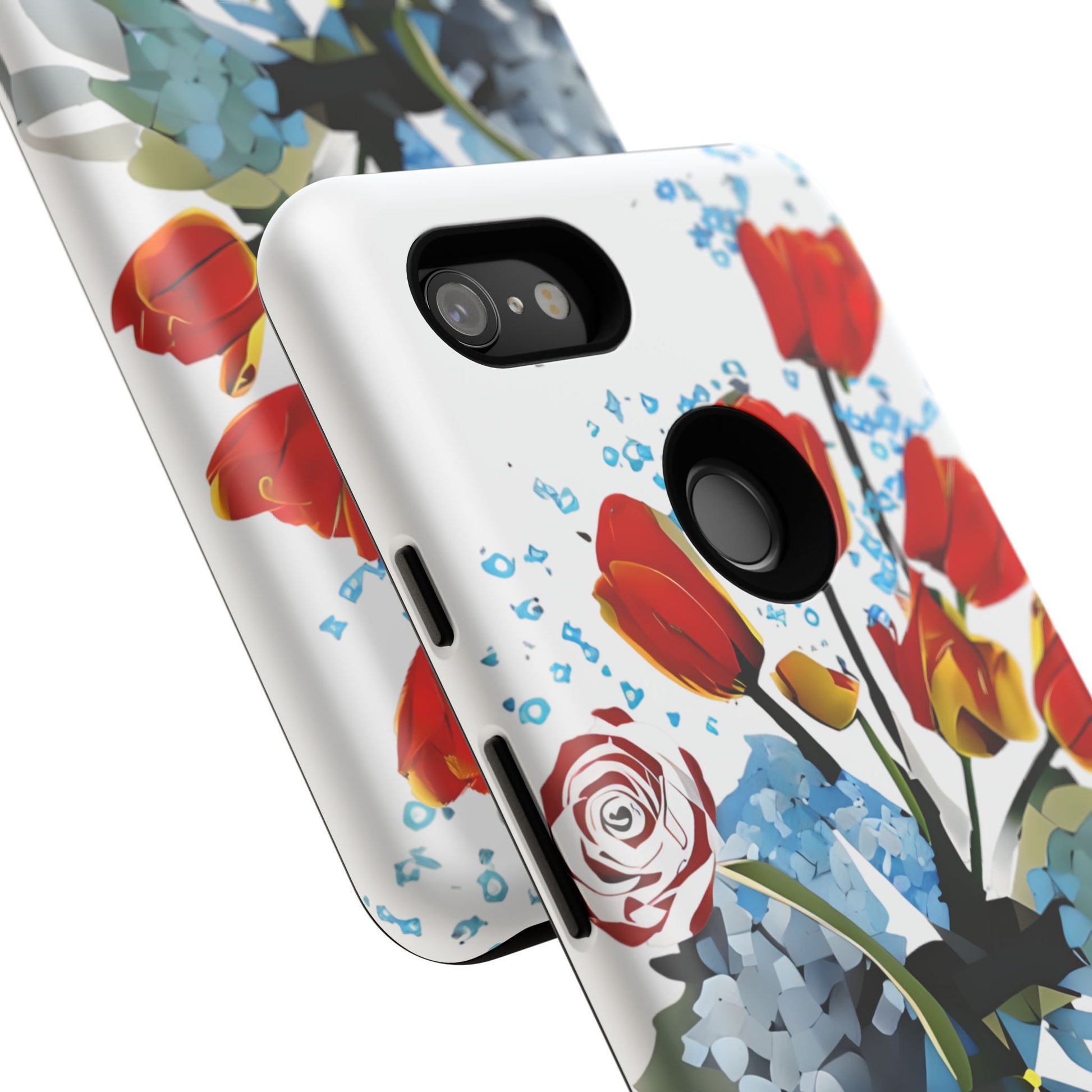 Bouquet Brilliance - Artistic Floral Google Pixel 3XL Tough Phone Case - Vibrant Tulip, Rose & Hydrangea Design