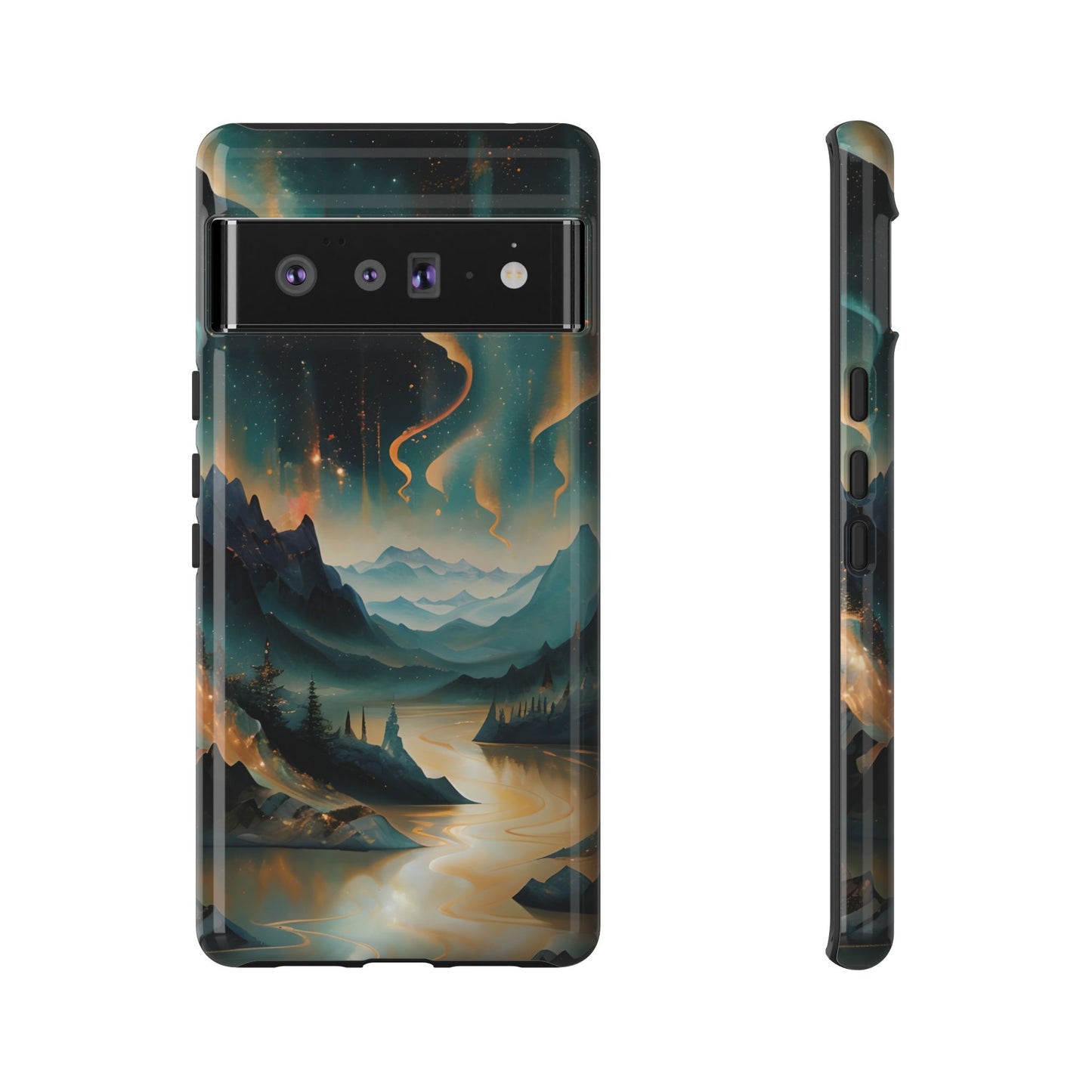 Aurora Dreamscape Tough Case for Google Pixel - Northern Lights Artistic Shockproof Cover, Elegant Protective Phone Case