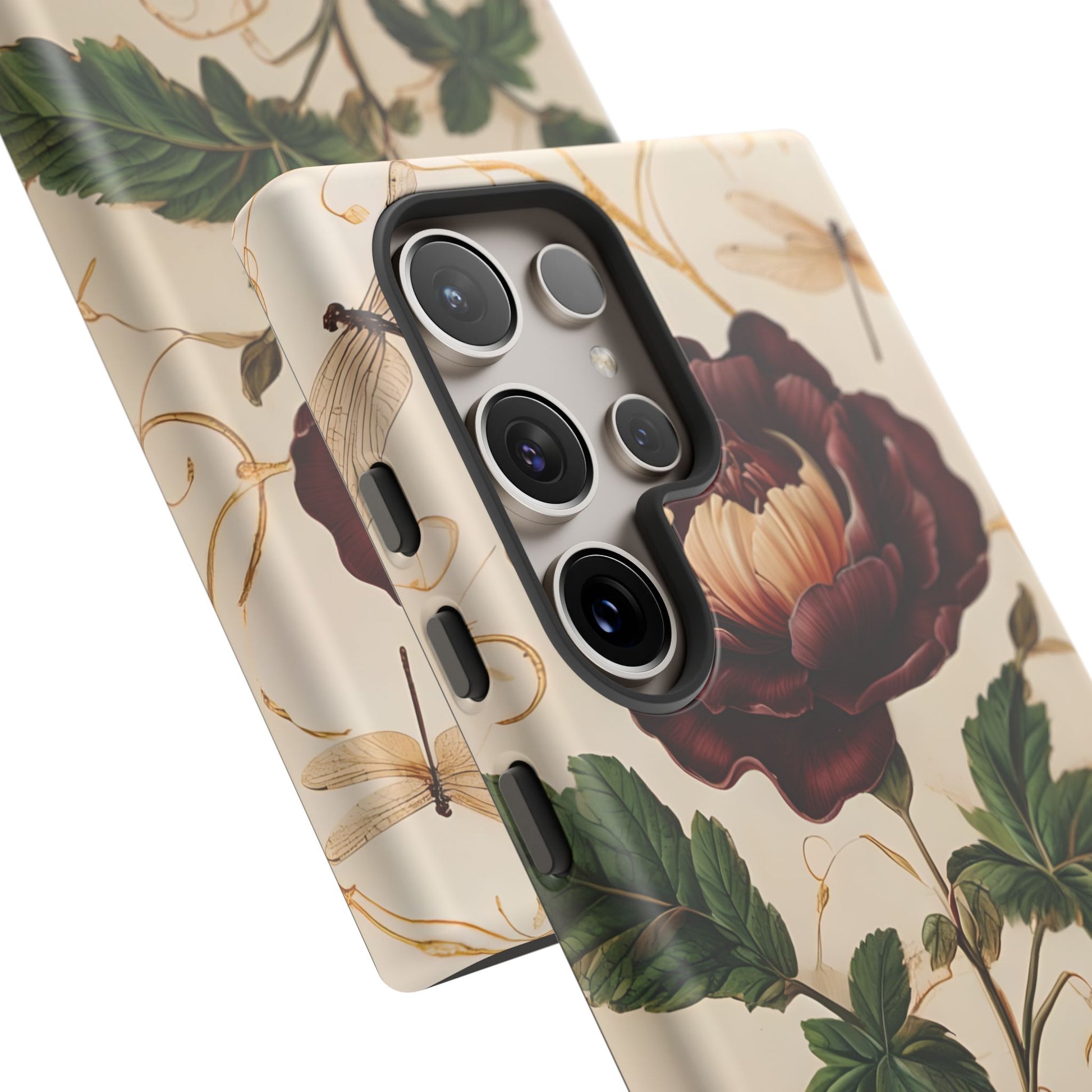 Vintage Burgundy Rose - Elegant Floral Samsung Galaxy S24 Ultra Phone Case - Classic Painterly Rose Design