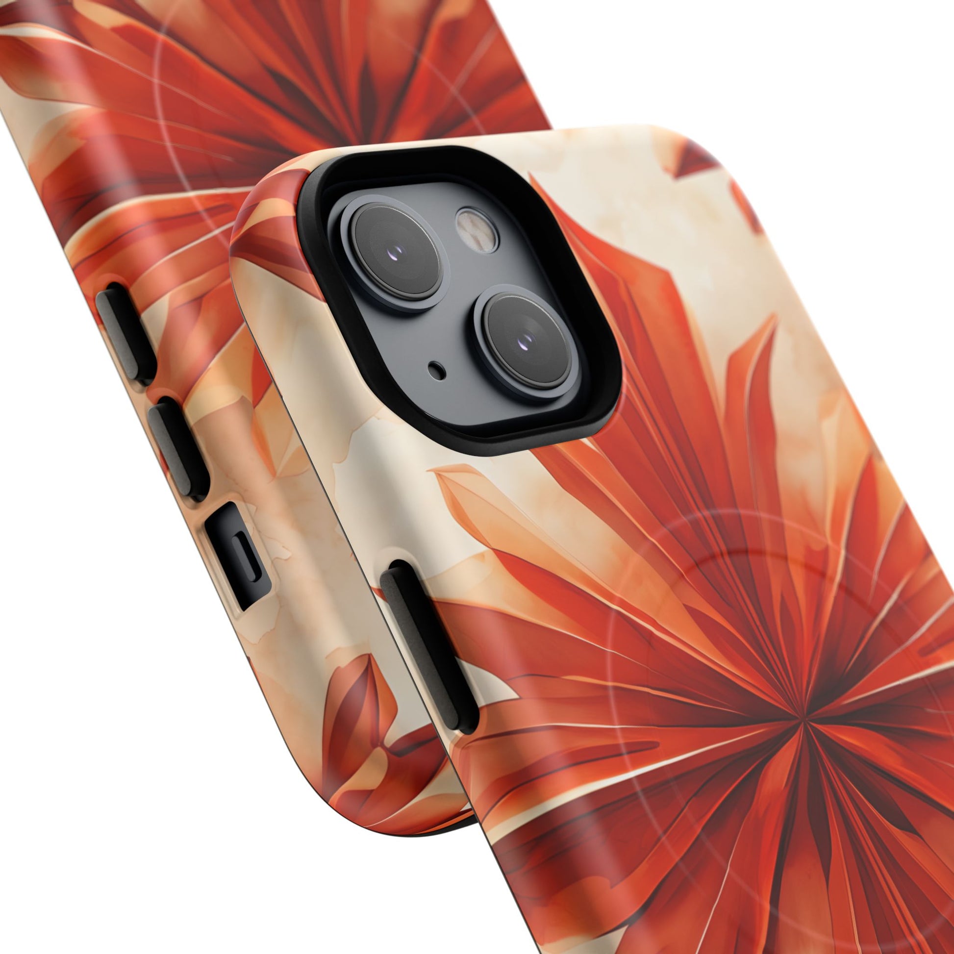 Sunset Fleur iPhone 14 - Kaleidoscope Collection of MagSafe Compatible - Vibrant Sunset Flower Design