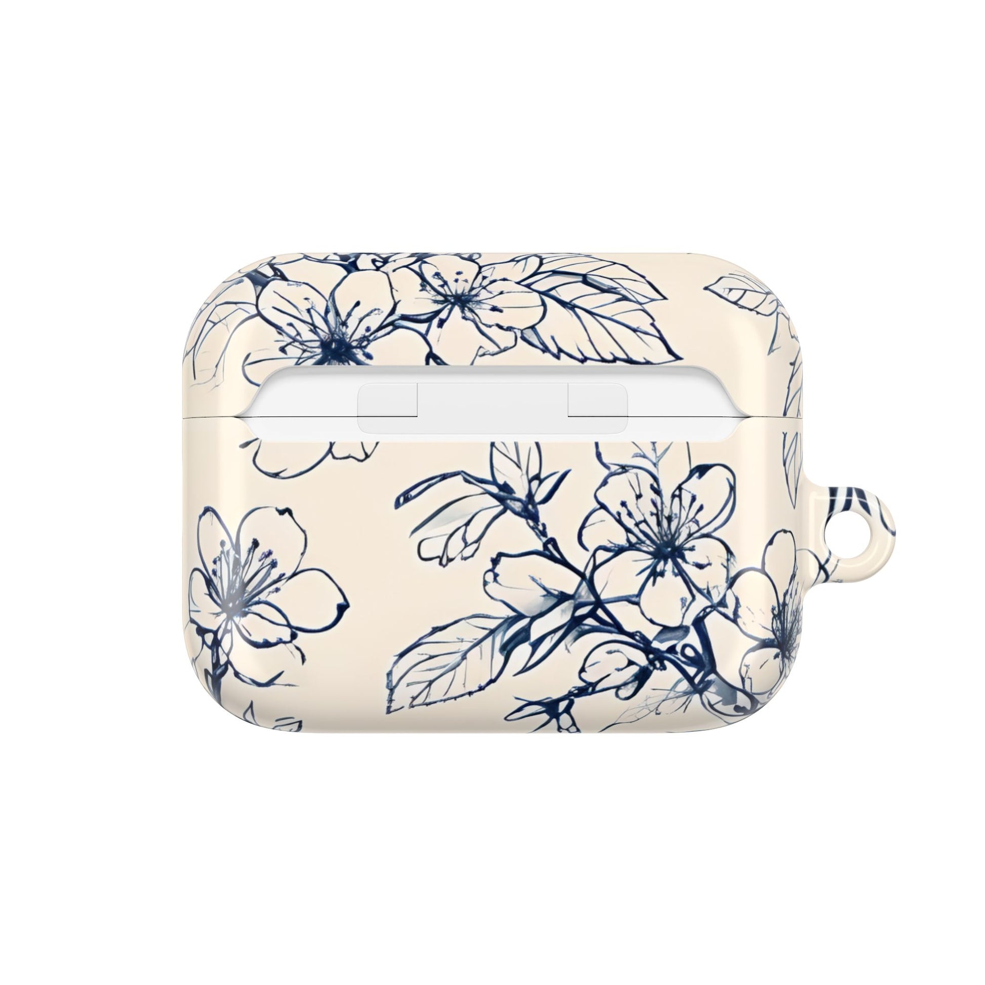 Blossom Sketch AirPod Case - Elegant Floral Earbud Cover for Gen 1, 2, 3, Pro Gen 1 & 2 - Chic Blue Botanical Gift for Her
