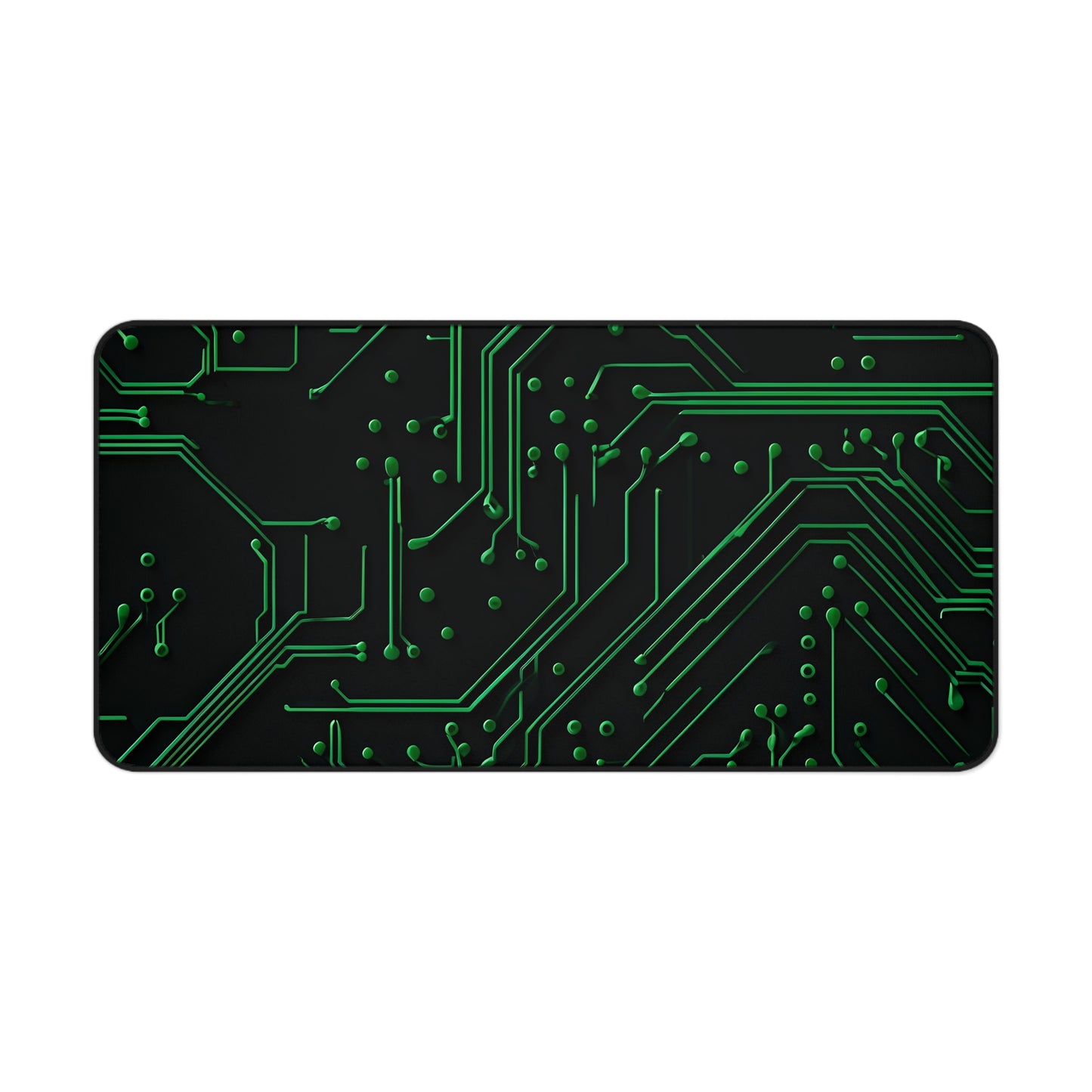 Green Circuit Grid Desk Mat - Premium Office Desk Pad, 3 Sizes Available, Artistic Workspace Protection