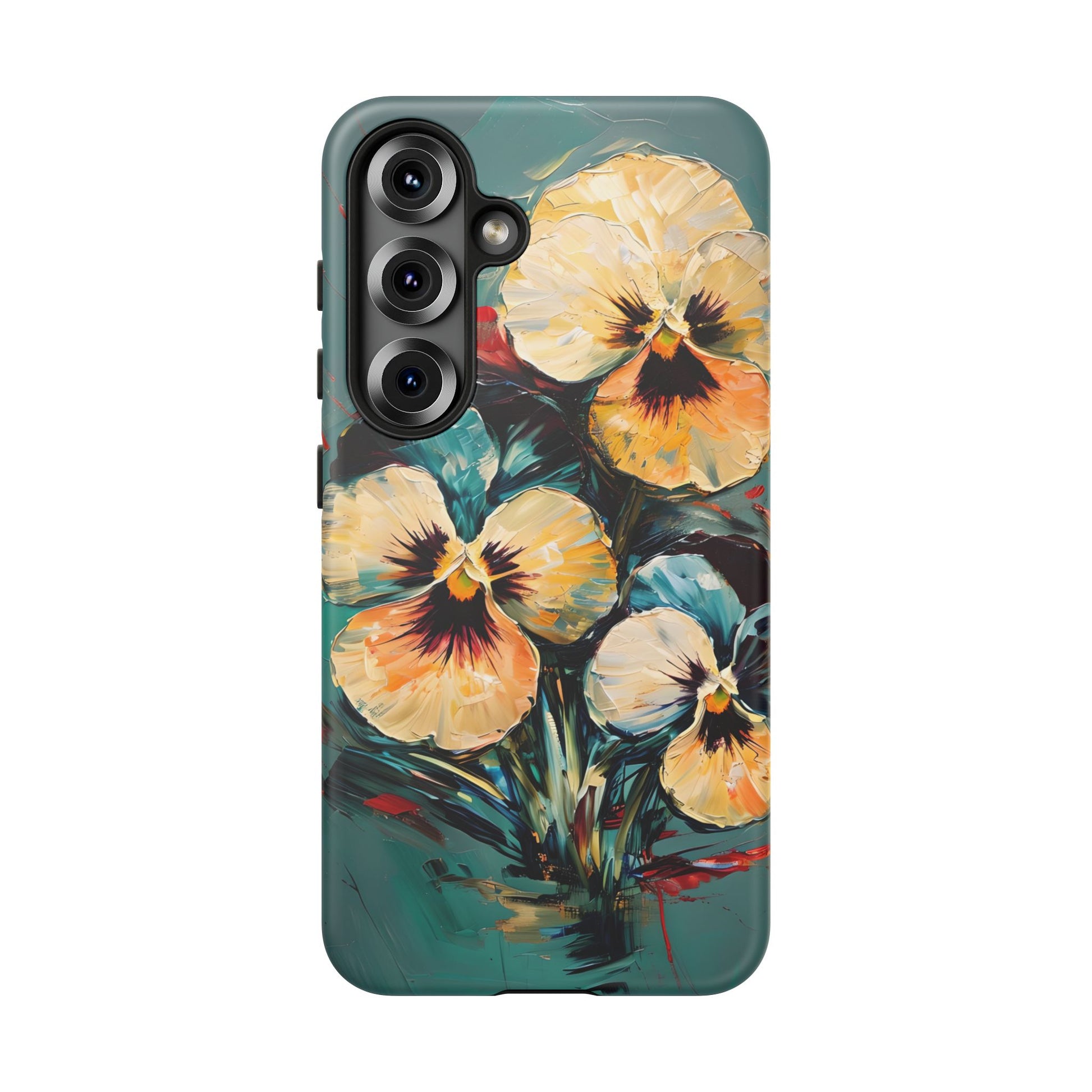 Golden Pansy Cascade Case for Samsung Galaxy S25 - Premium Shockproof Designer Phone Cover