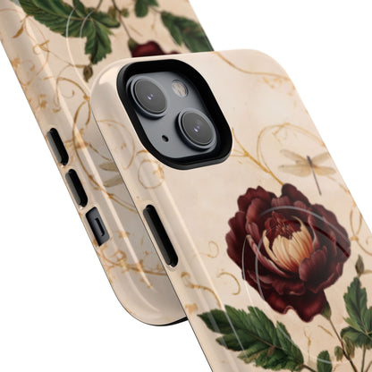 Vintage Burgundy Rose iPhone MagSafe Case