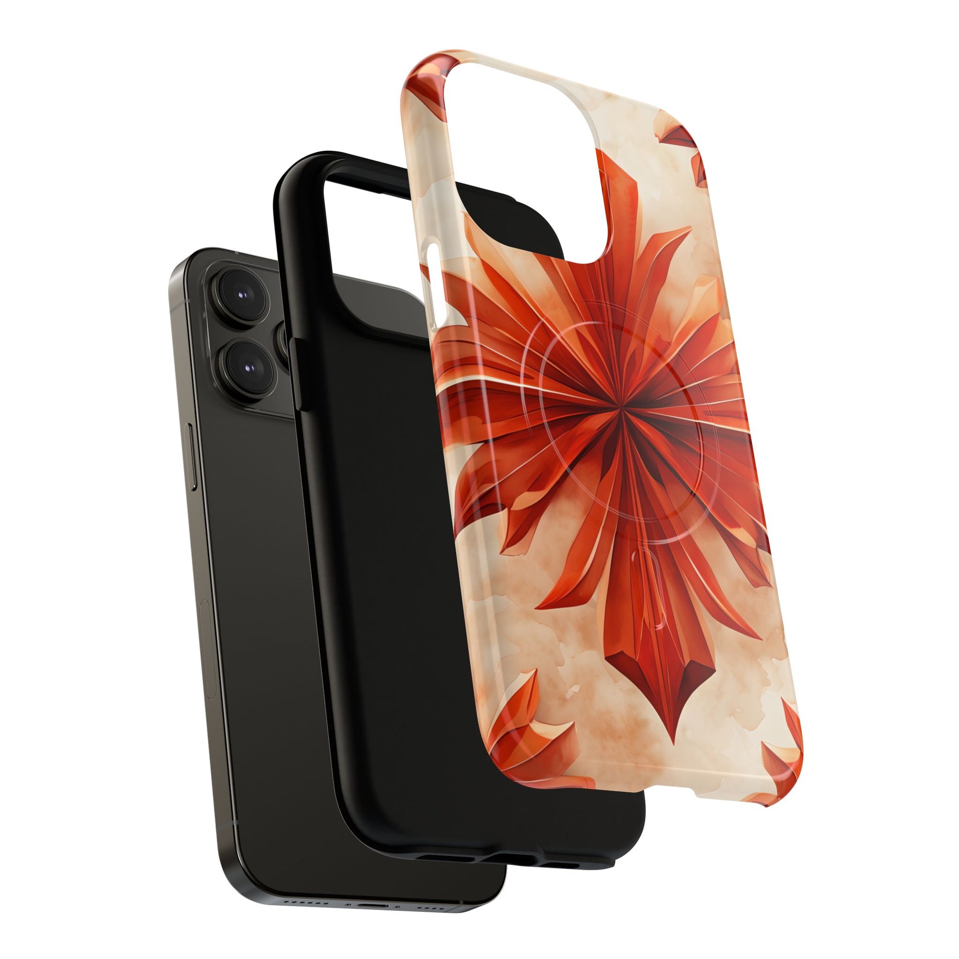 Sunset Fleur iPhone 14 Pro Max - Kaleidoscope Collection of MagSafe Compatible - Vibrant Sunset Flower Design