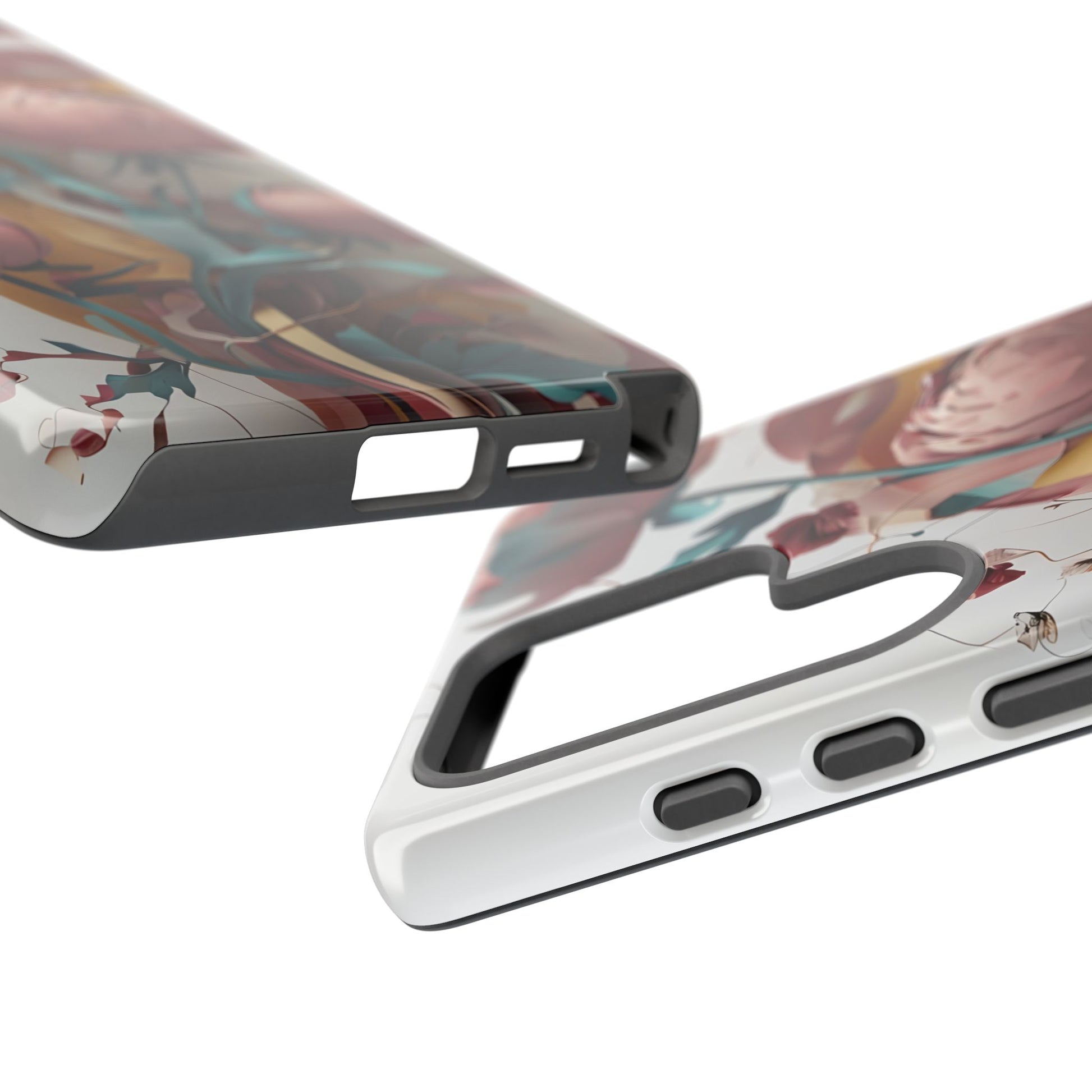 Blushing Peony Veil - Elegant Painterly Floral Samsung Galaxy S25 Ultra Tough Phone Case - Soft Blush & Teal Peony Design
