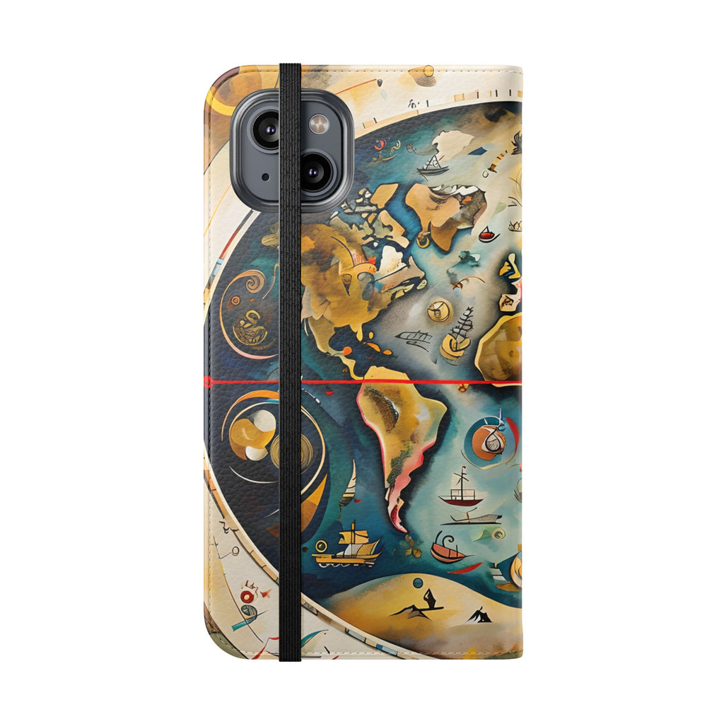 Celestial Map - Vintage-Inspired Phone Wallet Case for iPhone 14 Plus