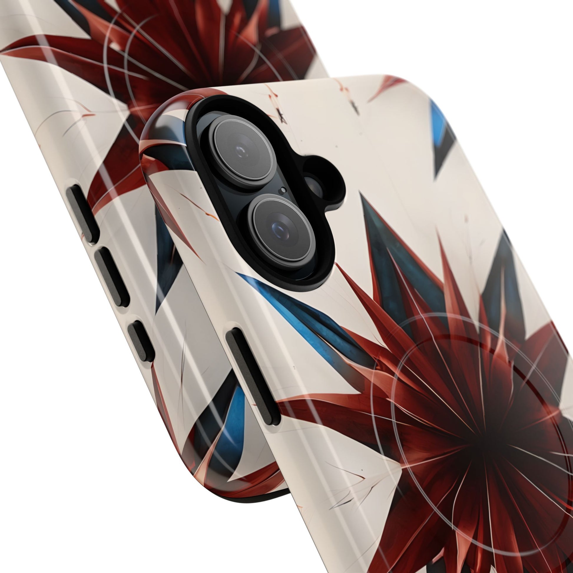 Garnet Starburst - Kaleidoscope Collection Gemstone Floral - iPhone 16 Plus MagSafe Phone Case -Floral Burst Design
