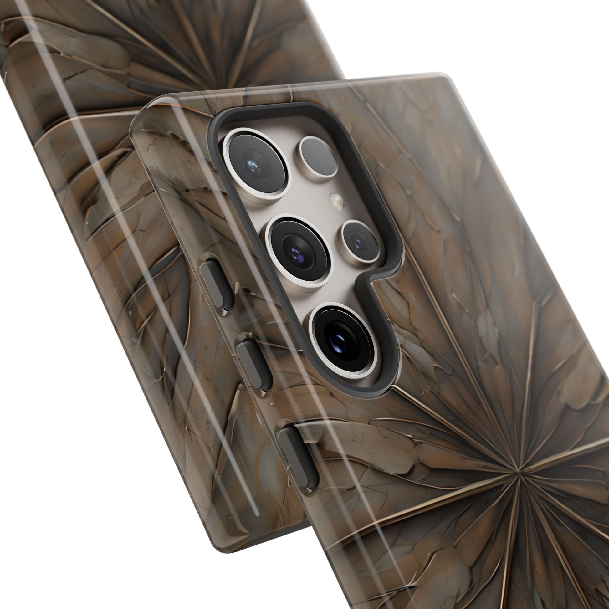 Earthstone Mandala - Kaleidoscope Collection Artistic Taupe Burst - Samsung Galaxy S24 Ultra Tough Phone Case