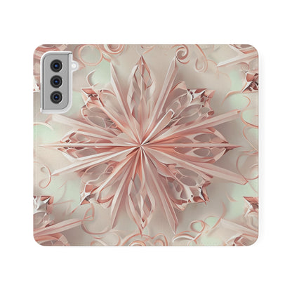 Blush Frost - Abstract Wallet Phone Case for Samsung Galaxy