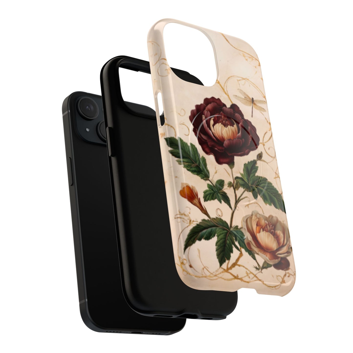 Vintage Burgundy Rose iPhone MagSafe Case