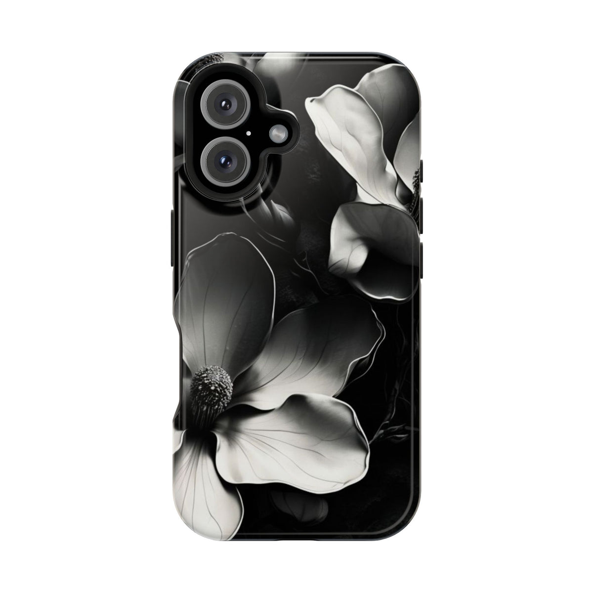 Monochrome Magnolia iPhone MagSafe Case