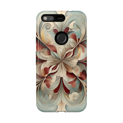 Vintage Baroque Blossom - Ornate Floral Art Google Pixel Tough Phone Case - Elegant Baroque-Inspired Design