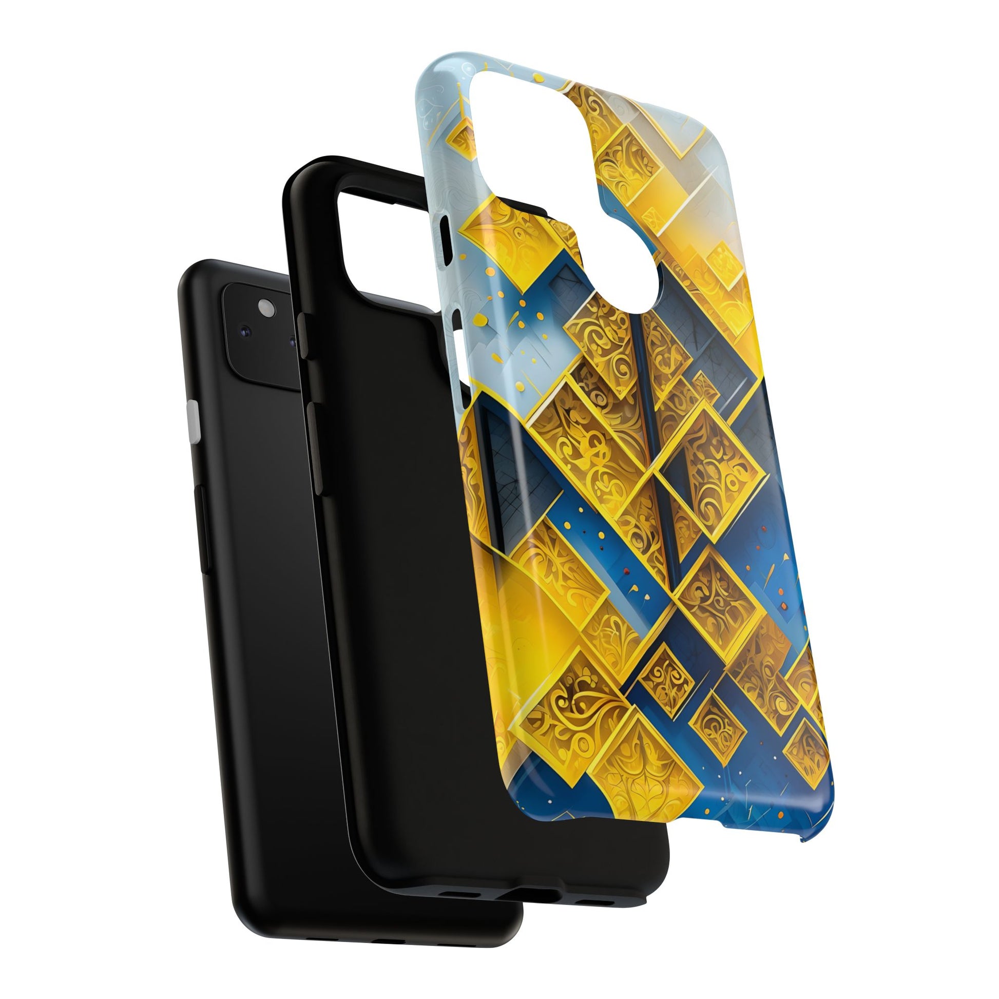 Golden Ascent Luxe Geometric Google Pixel 4a 5G Tough Case - Elegant Abstract Gold Design