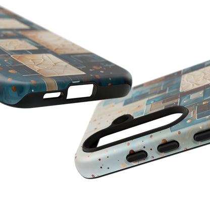 Architectural Drift Samsung Galaxy Case - Modern Geometric Teal & Parchment Design
