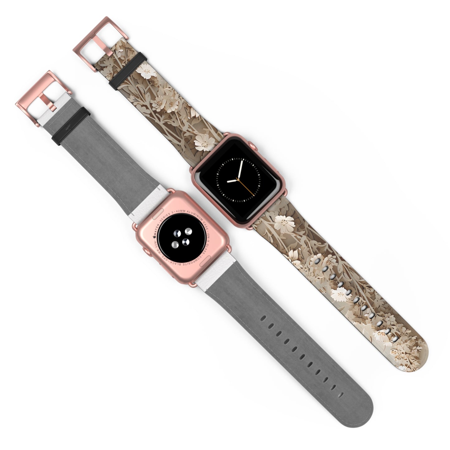 Moonlit Garden Apple Watch Band - Premium Custom Strap for Series 1-9, SE & Ultra - Artistic Vegan Leather