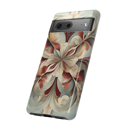 Vintage Baroque Blossom - Ornate Floral Art Google Pixel Tough Phone Case - Elegant Baroque-Inspired Design
