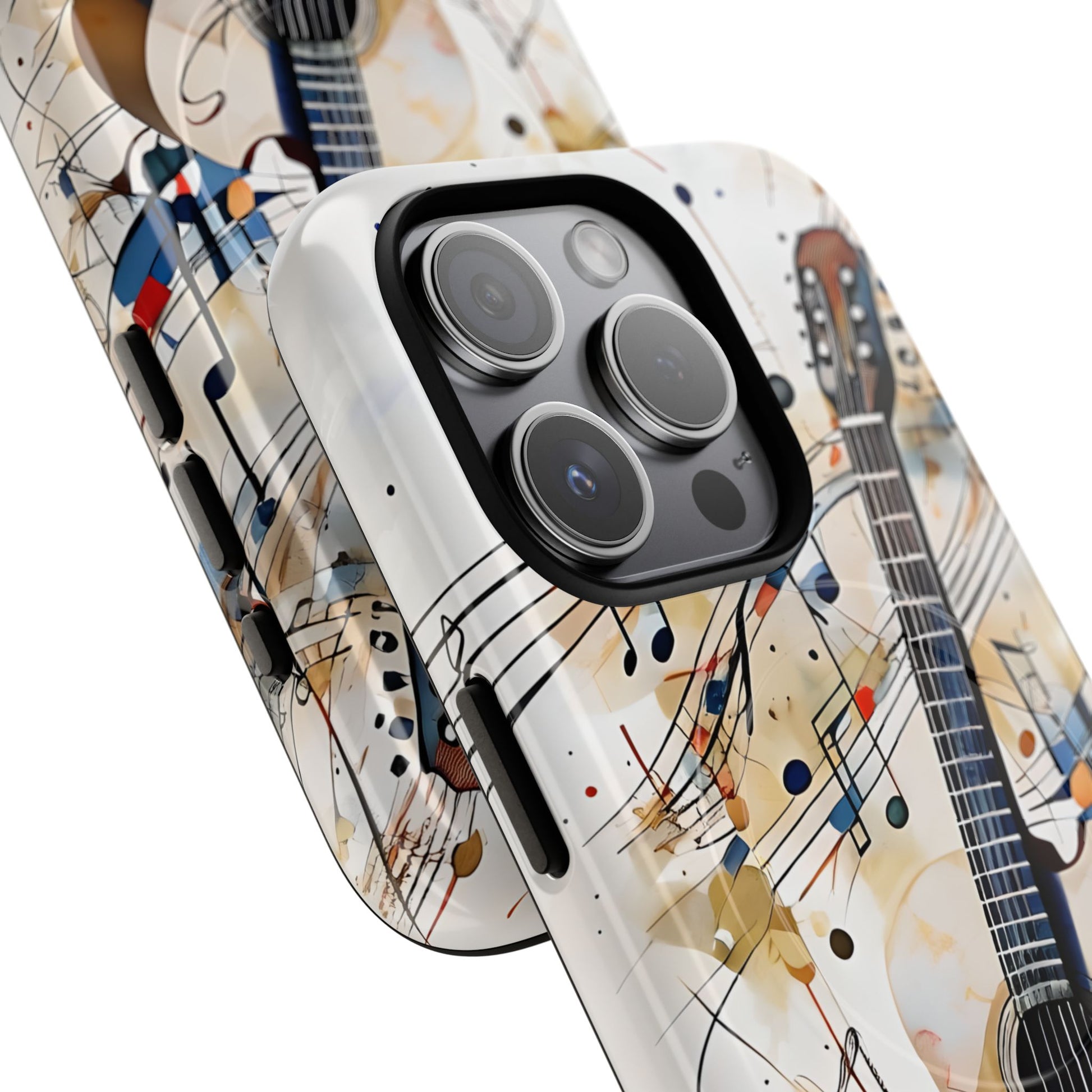 Strum and Flow Acoustic Guitar Art iPhone 15 Pro MagSafe Case