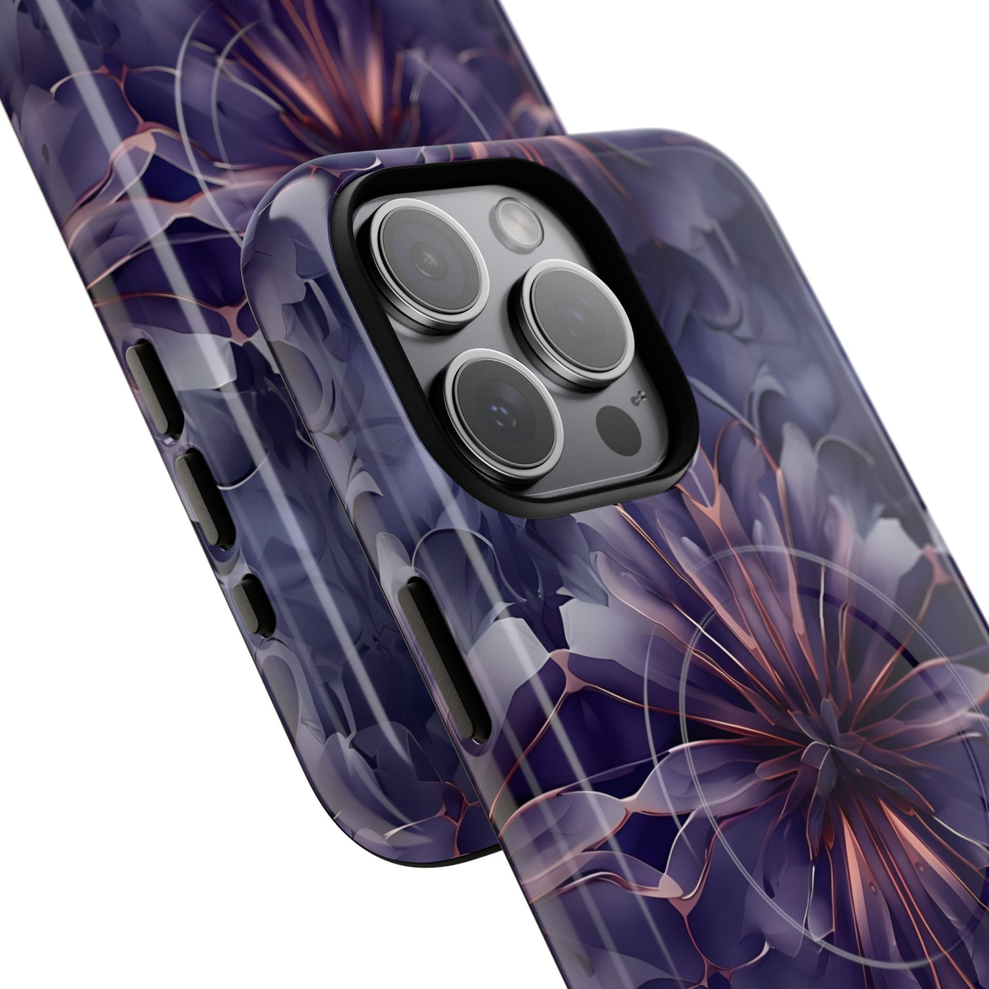 Twilight Tapestry - iPhone 15 Pro Max MagSafe Phone Case - Purple Kaleidoscope Design
