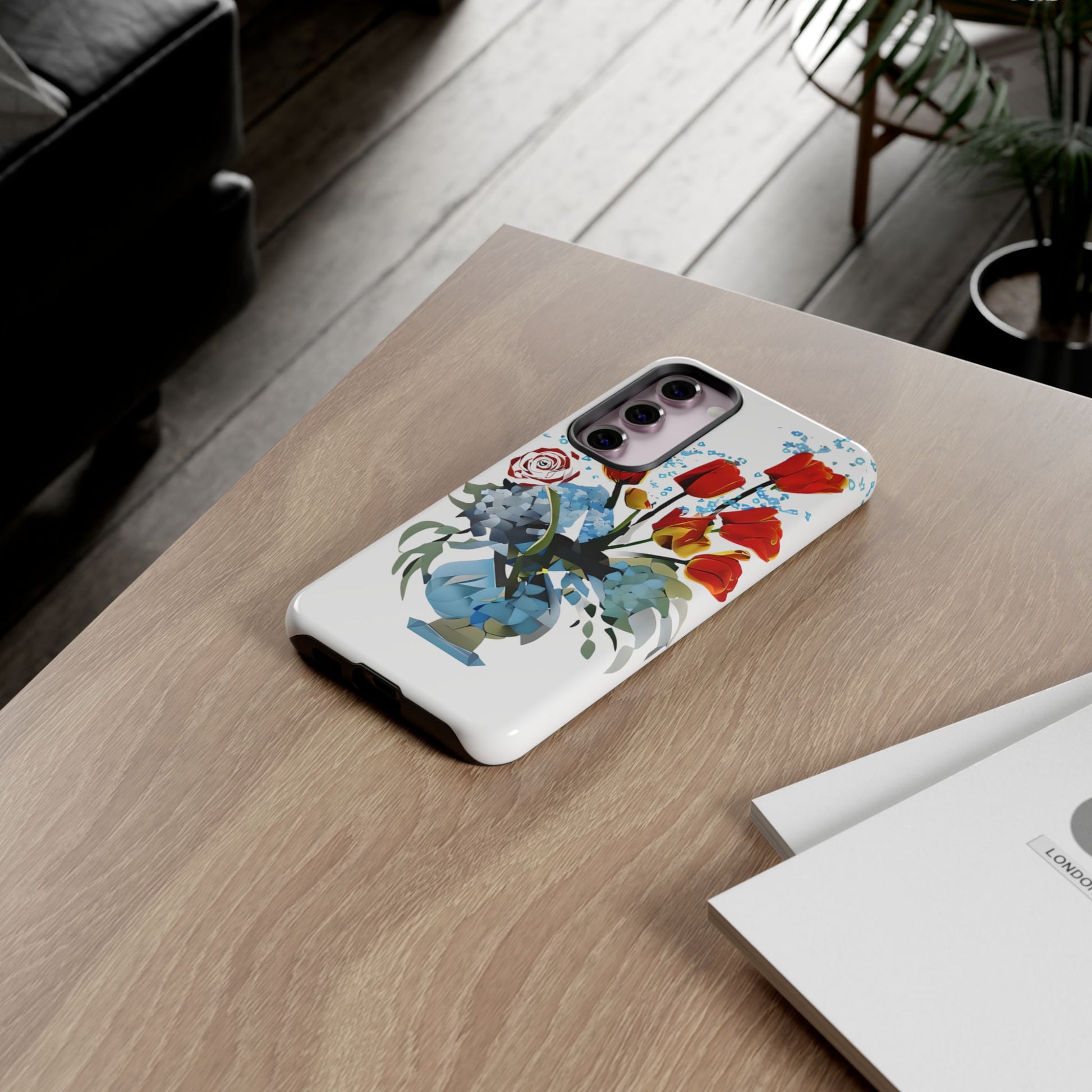Bouquet Brilliance - Artistic Floral Samsung S23 Plus Phone Case - Vibrant Tulip, Rose & Hydrangea Design