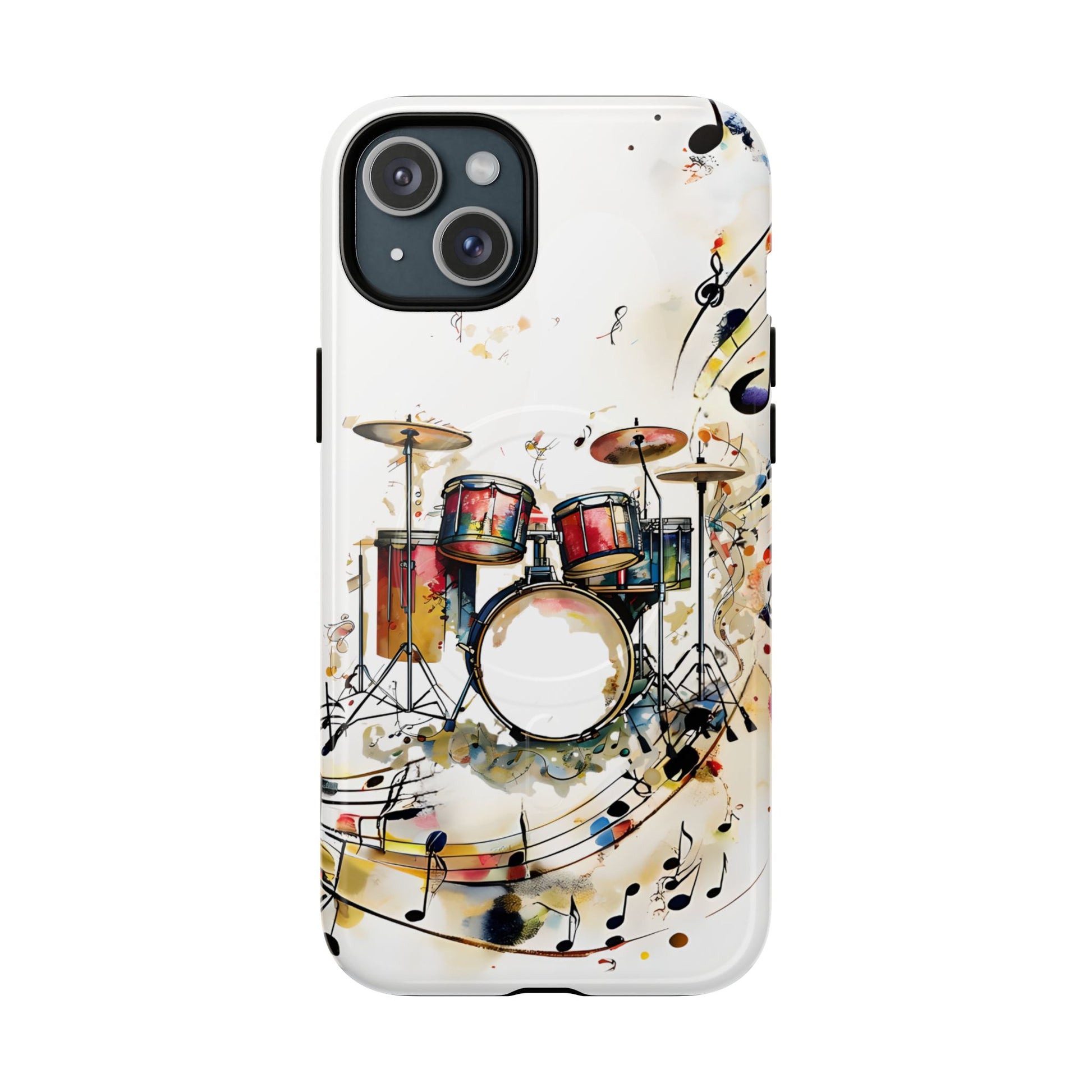 Beatline Abstract Drums & Music Notes iPhone 15 Plus MagSafe Case