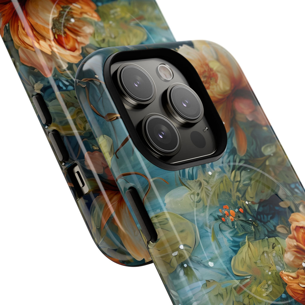 Waterlily Nocturne iPhone 14 Pro Case - Artistic Tough Cover - MagSafe Compatible - Premium Drop Protection
