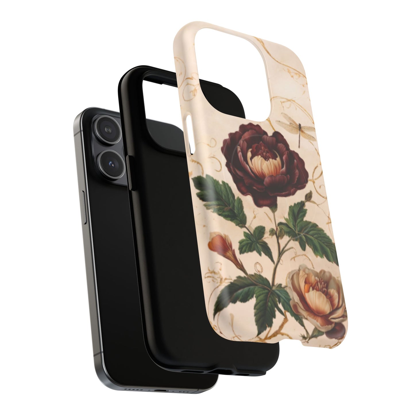 Vintage Burgundy Rose iPhone MagSafe Case