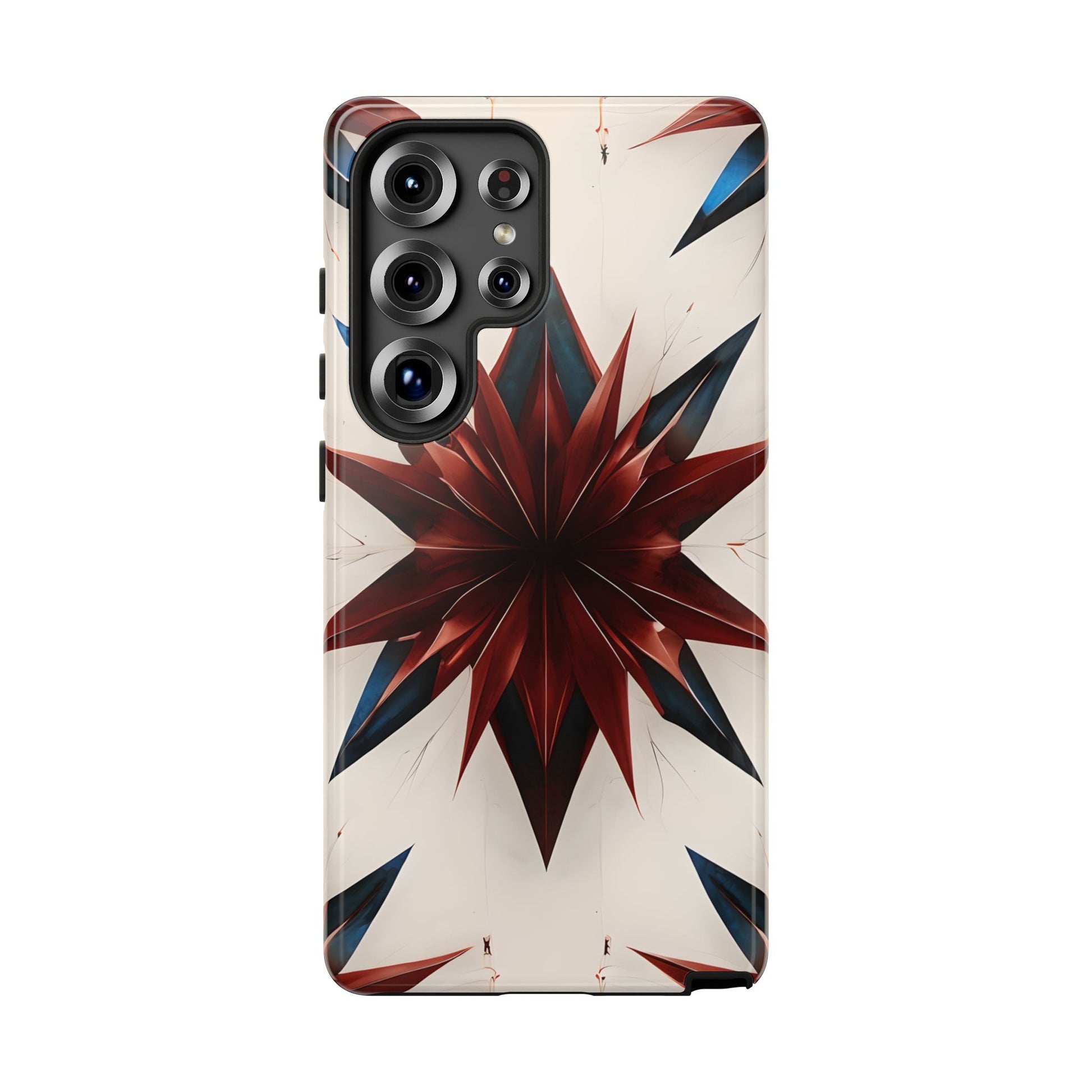 Garnet Starburst - Kaleidoscope Collection Gemstone Floral - Samsung Galaxy S25 Ultra Tough Phone Case - Floral Burst Design